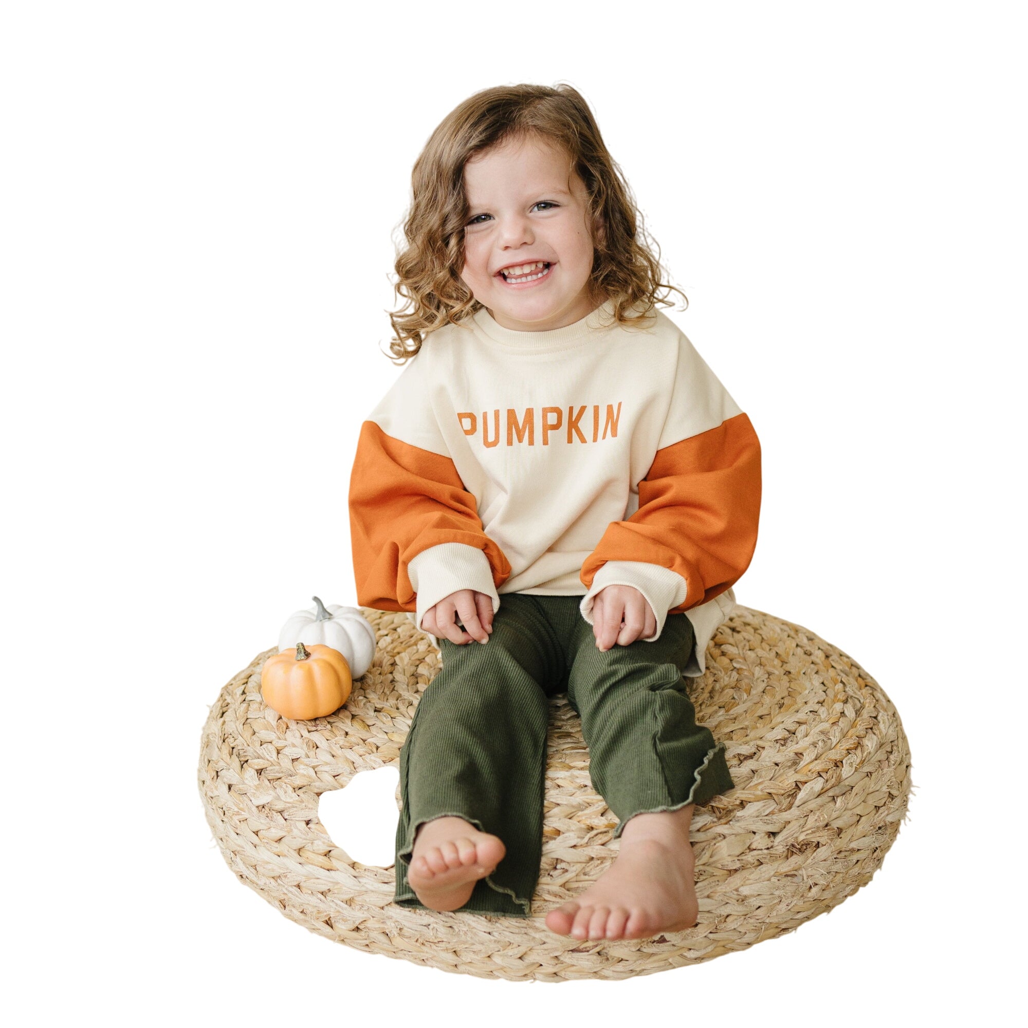 Colorblock ‘pumpkin’ Crewneck Sweatshirt