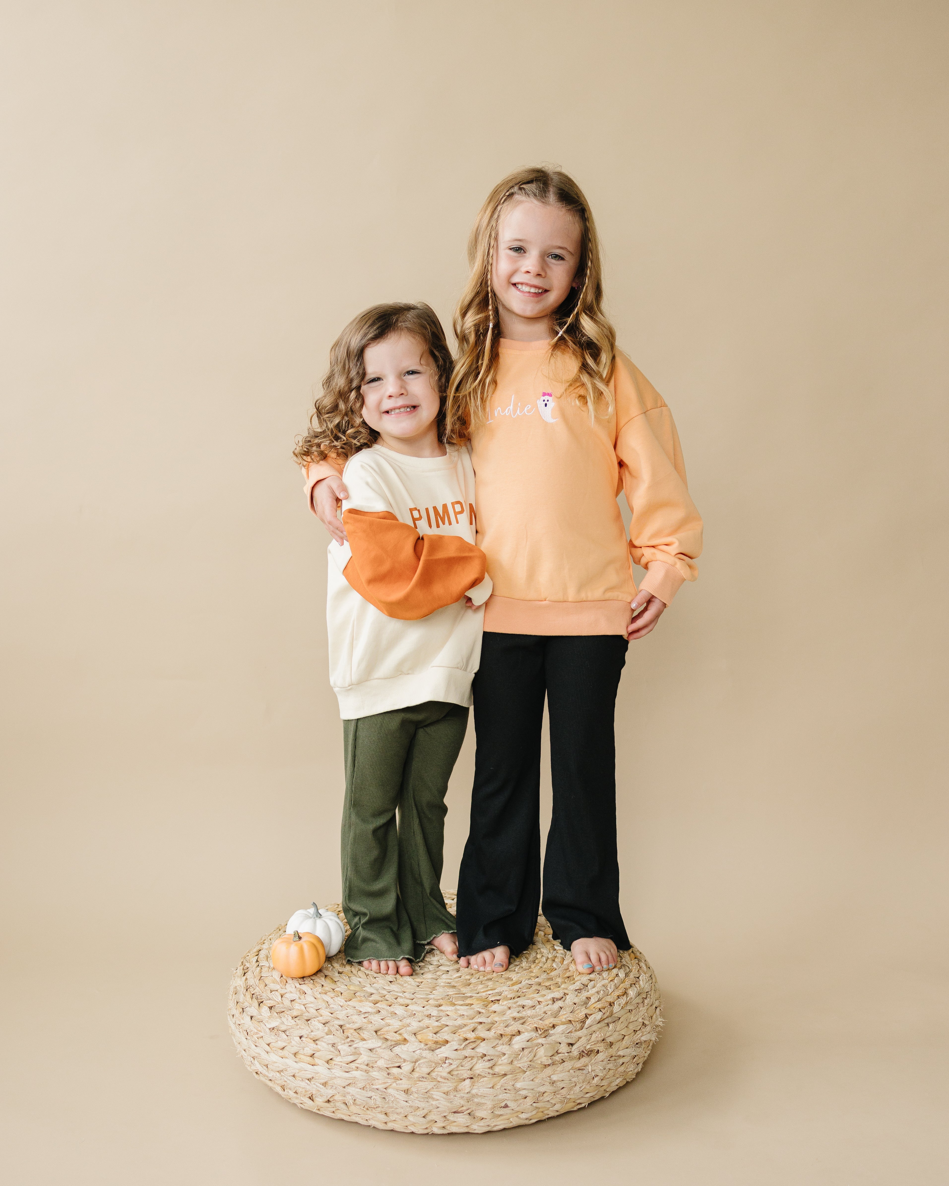 Colorblock ‘pumpkin’ Crewneck Sweatshirt