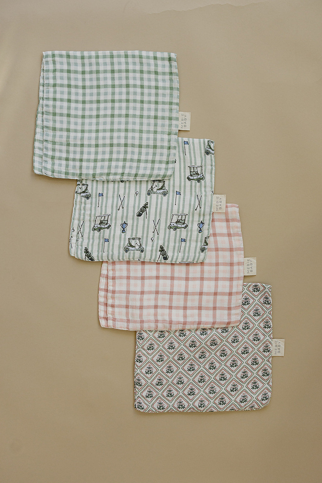 Pink Gingham Muslin Burp Cloth