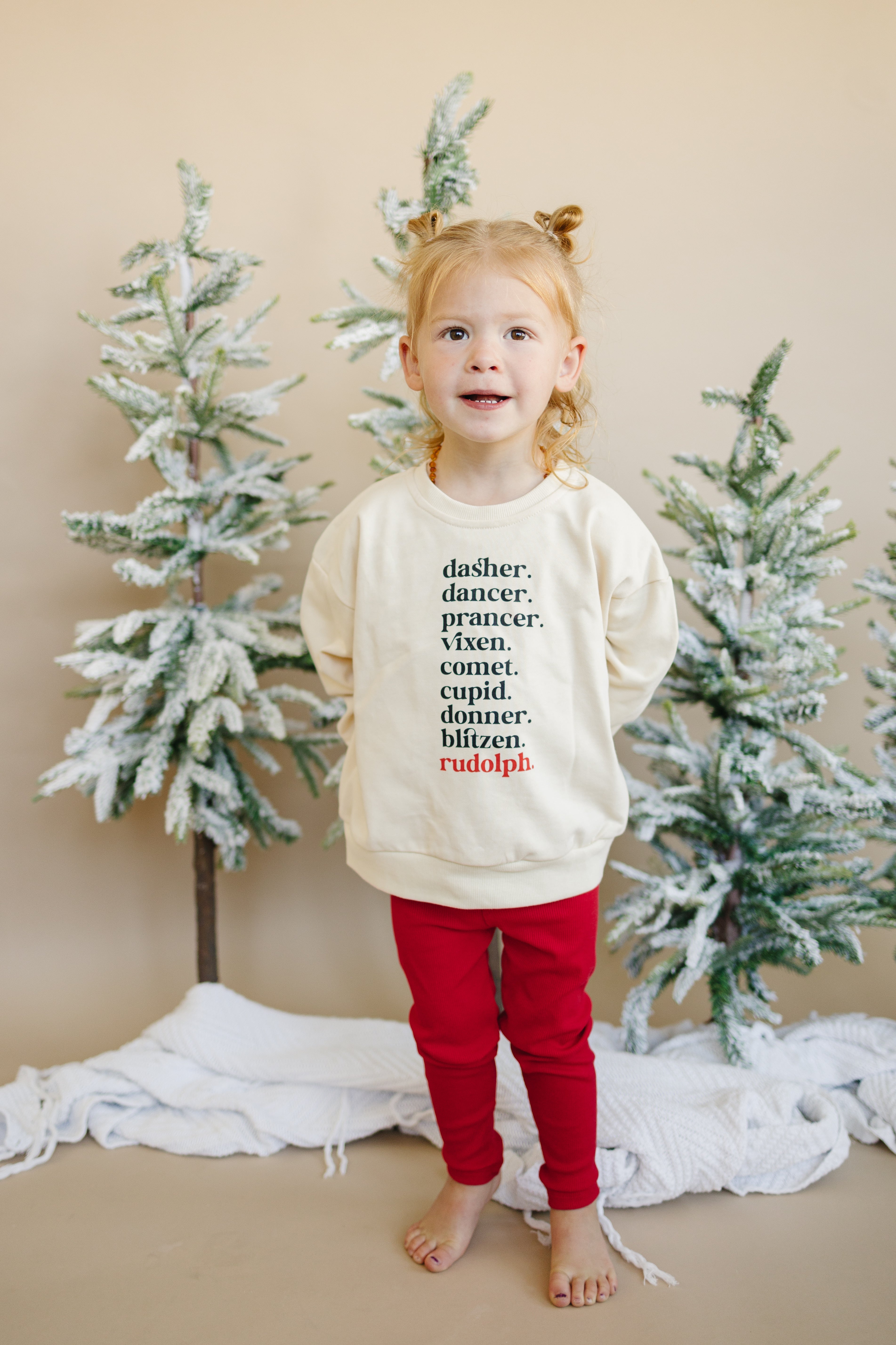 Reindeer Names Crewneck Sweatshirt