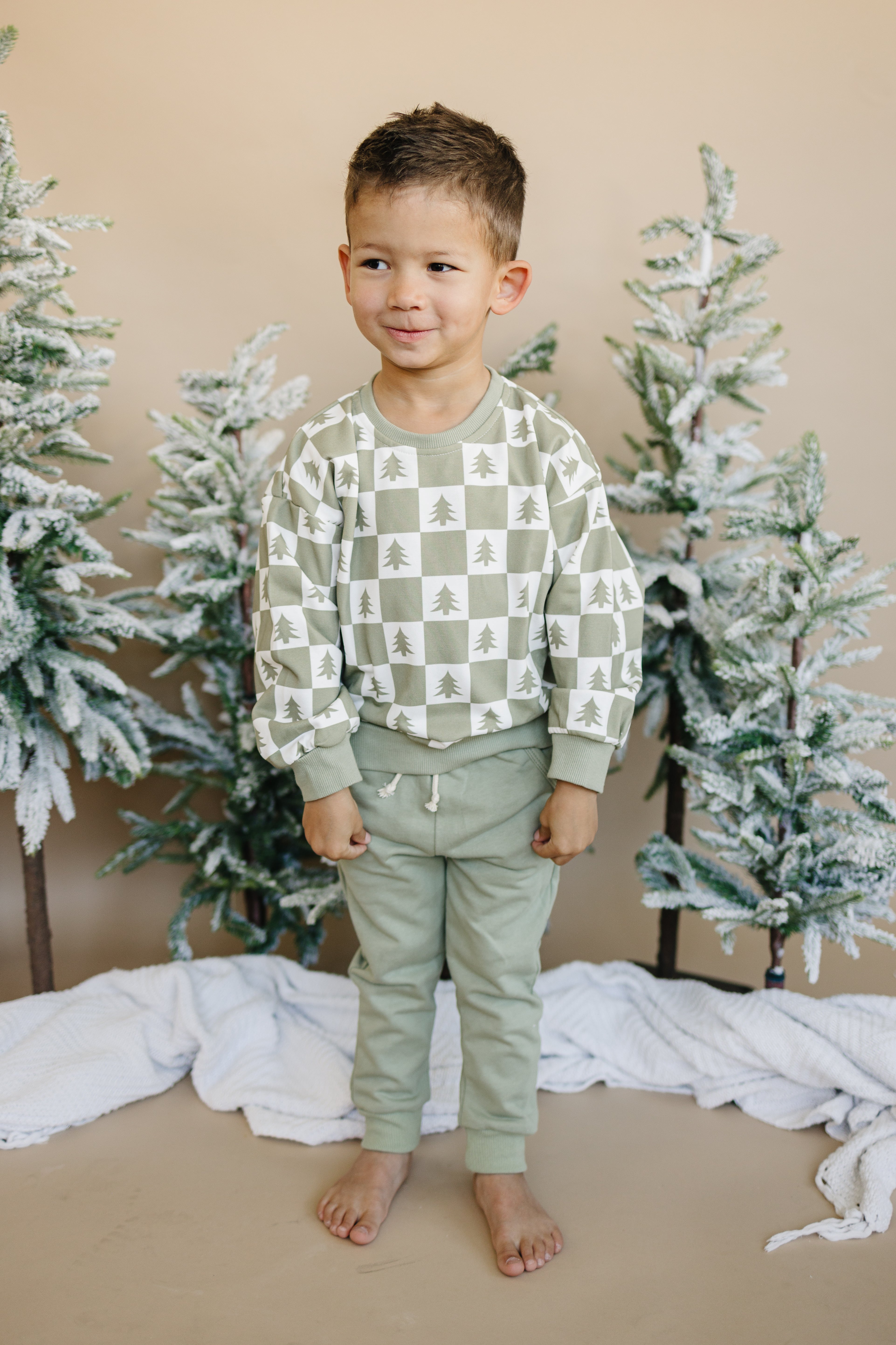 Cotton French Terry Joggers - Christmas Matching