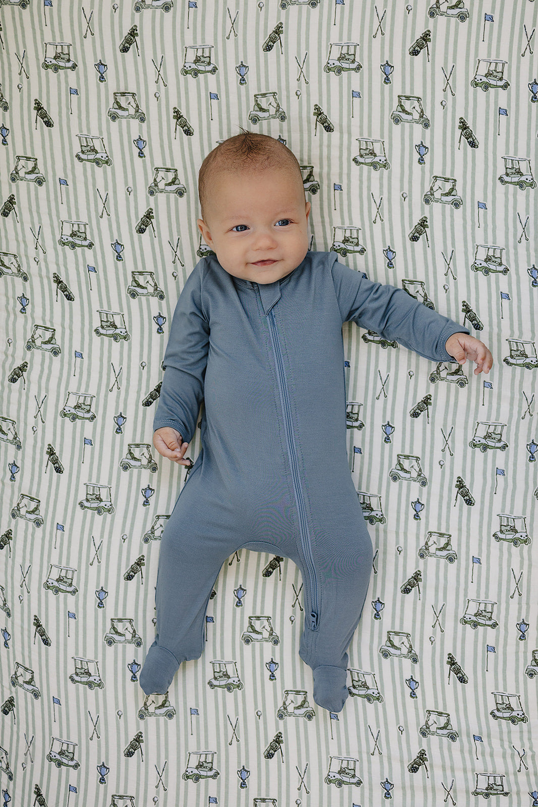 Dusty Blue Bamboo Zipper