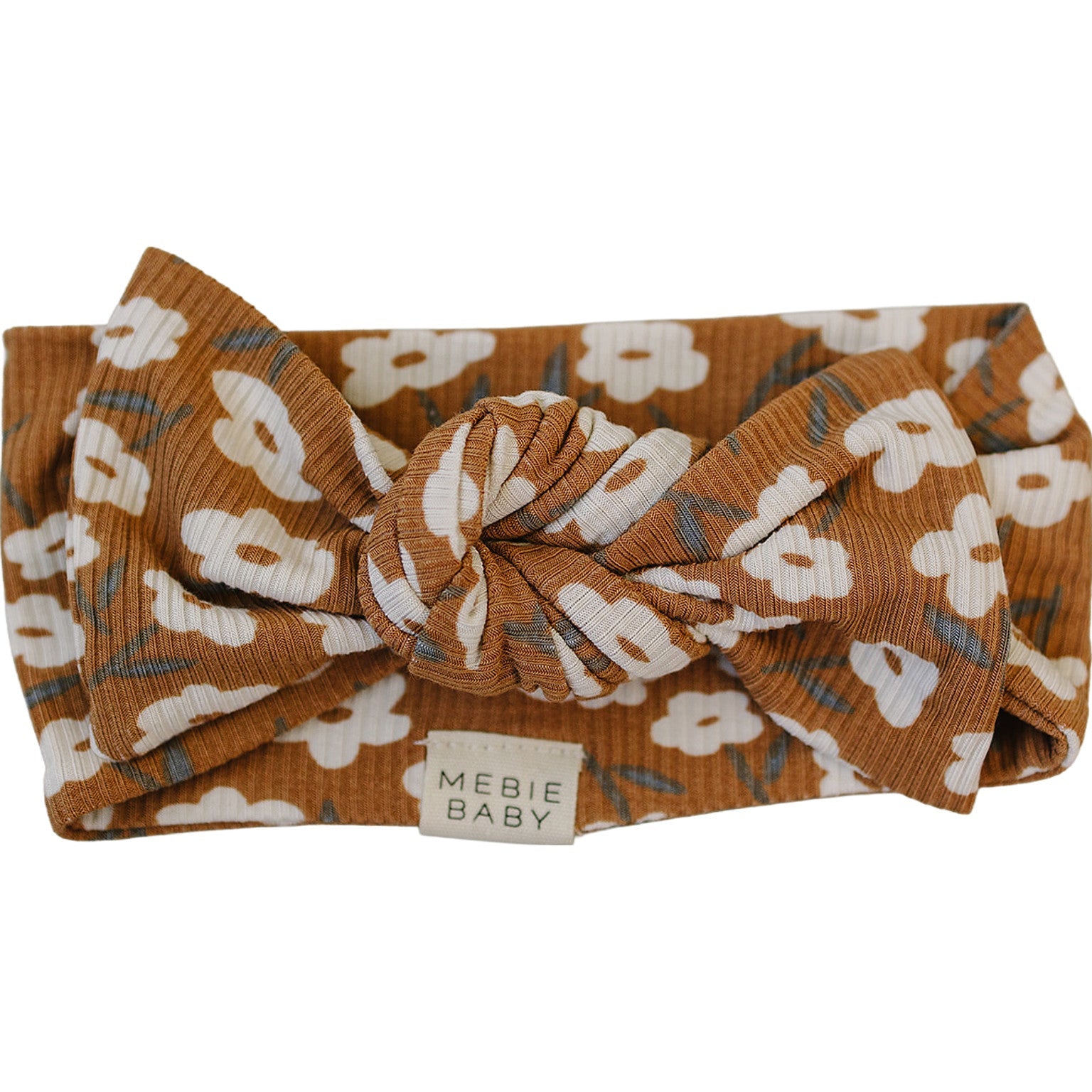 Mustard Floral Bamboo Head Wrap