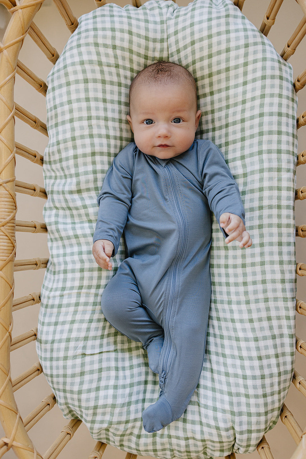 Dusty Blue Bamboo Zipper
