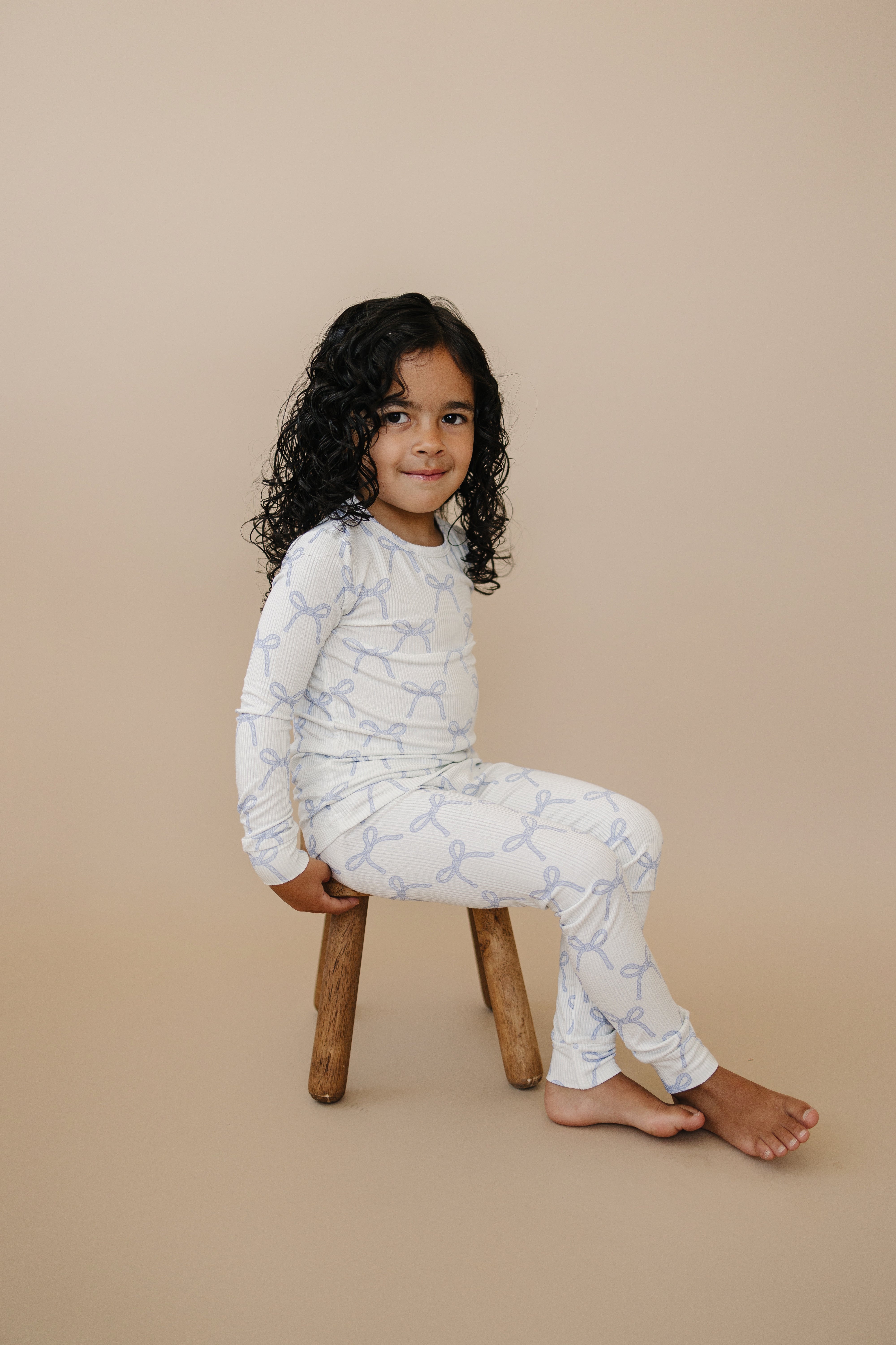 Blue Belle 2pc Ribbed Bamboo Pajamas