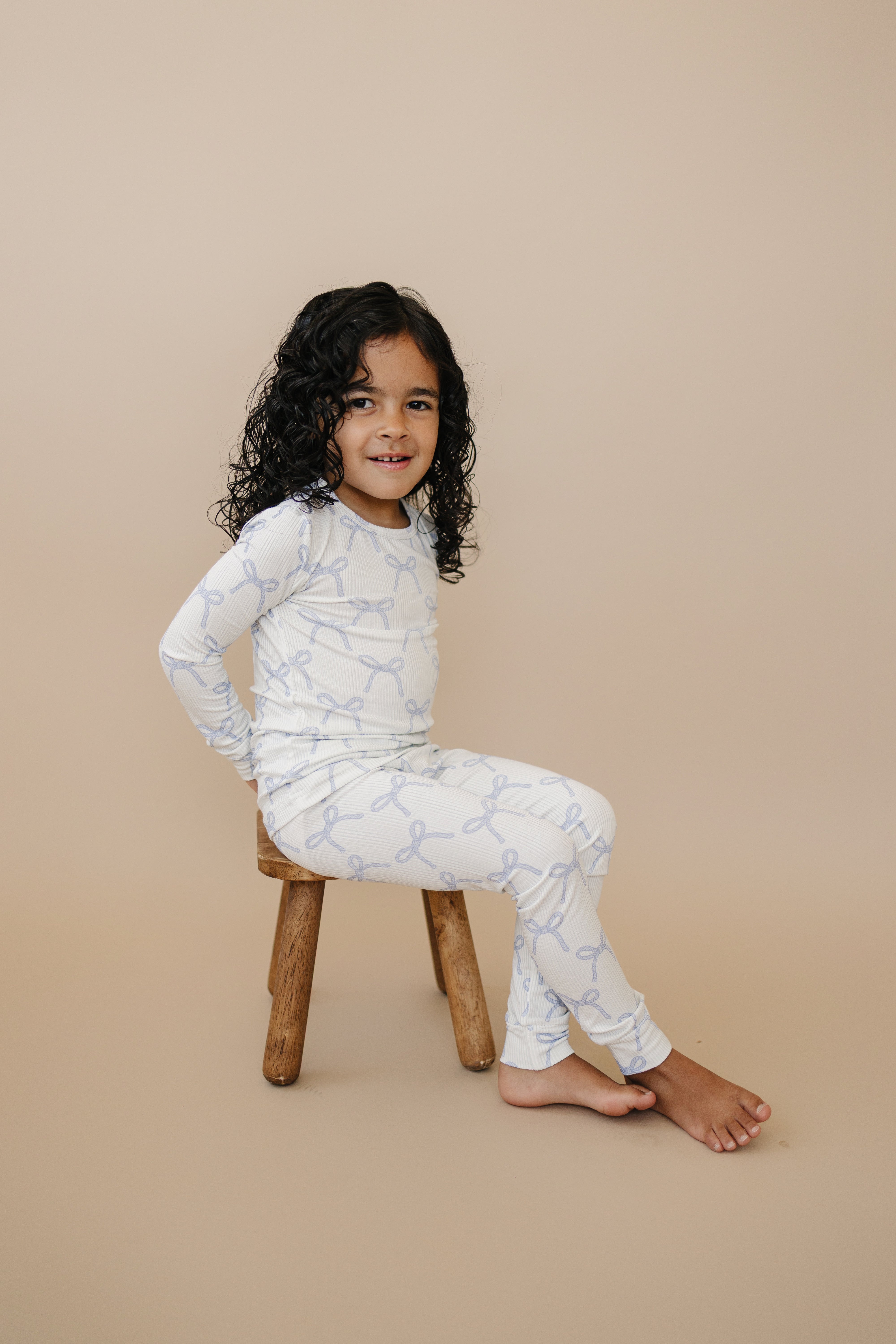 Blue Belle 2pc Ribbed Bamboo Pajamas