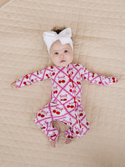 Bamboo Zip Romper | Cherry Bow