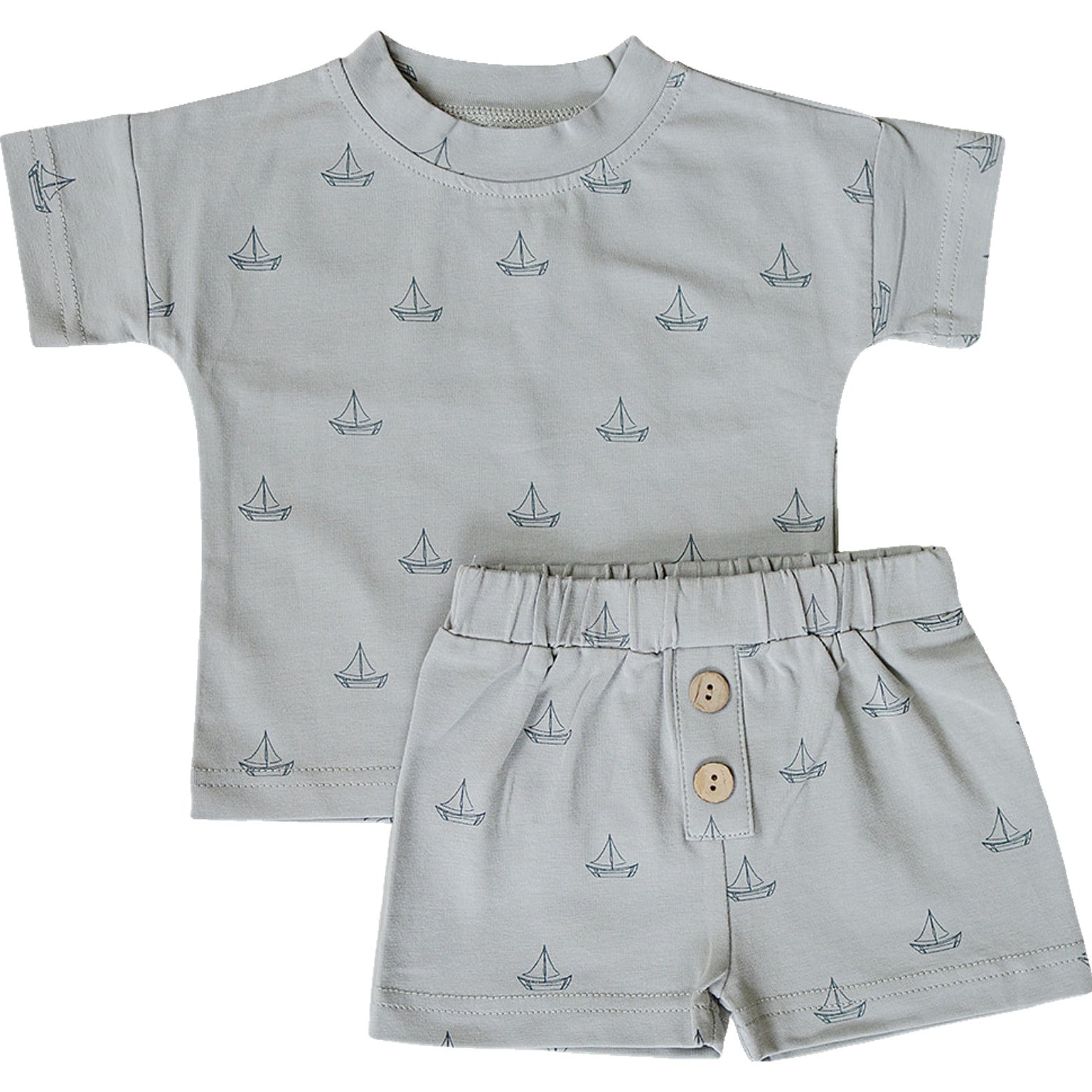 Sailboat Button Short Set