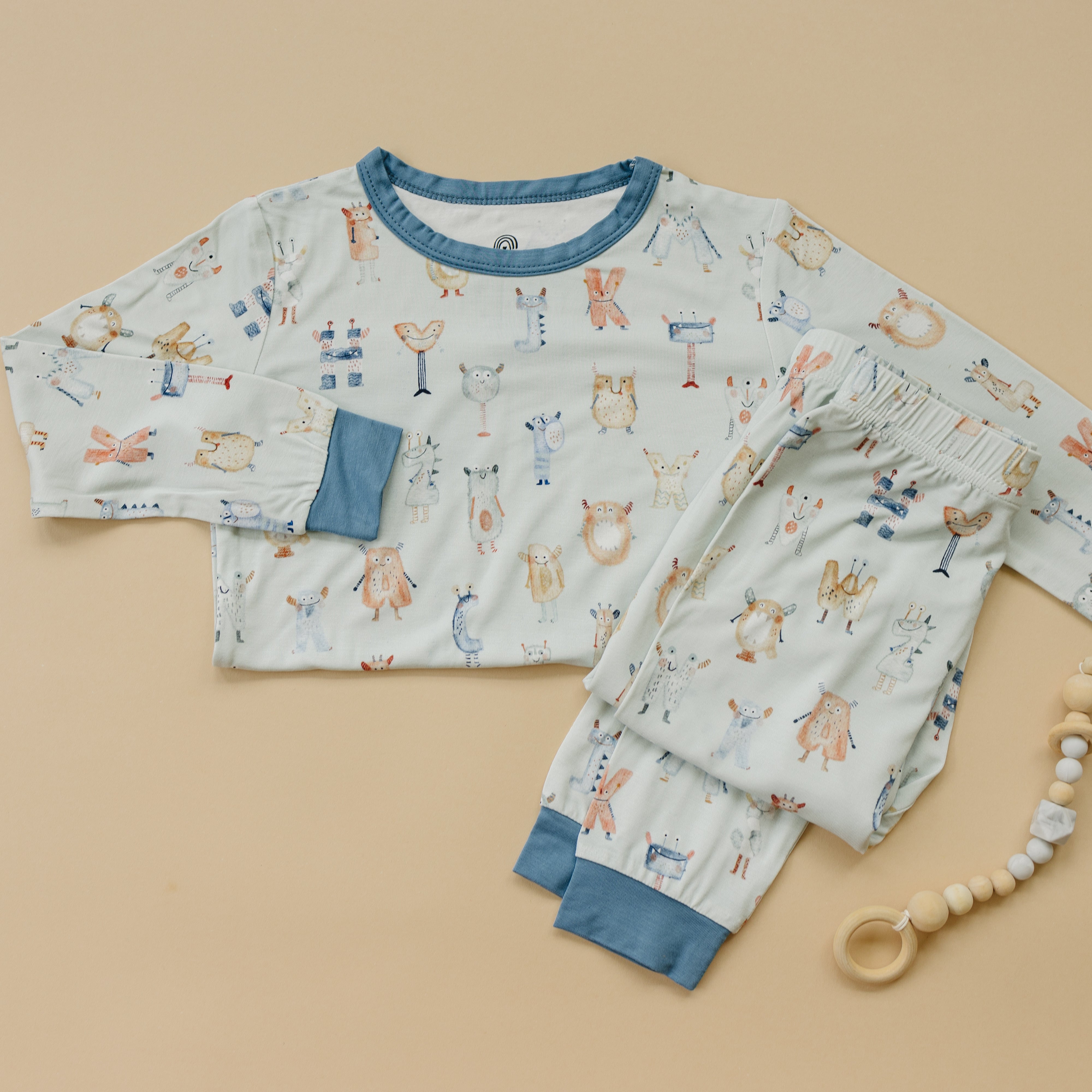 M Is For Monsters 2pc Bamboo Pajamas