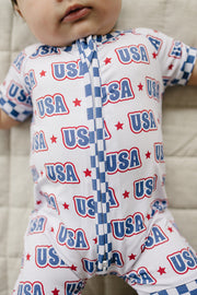 Bamboo Shorty Romper | Usa