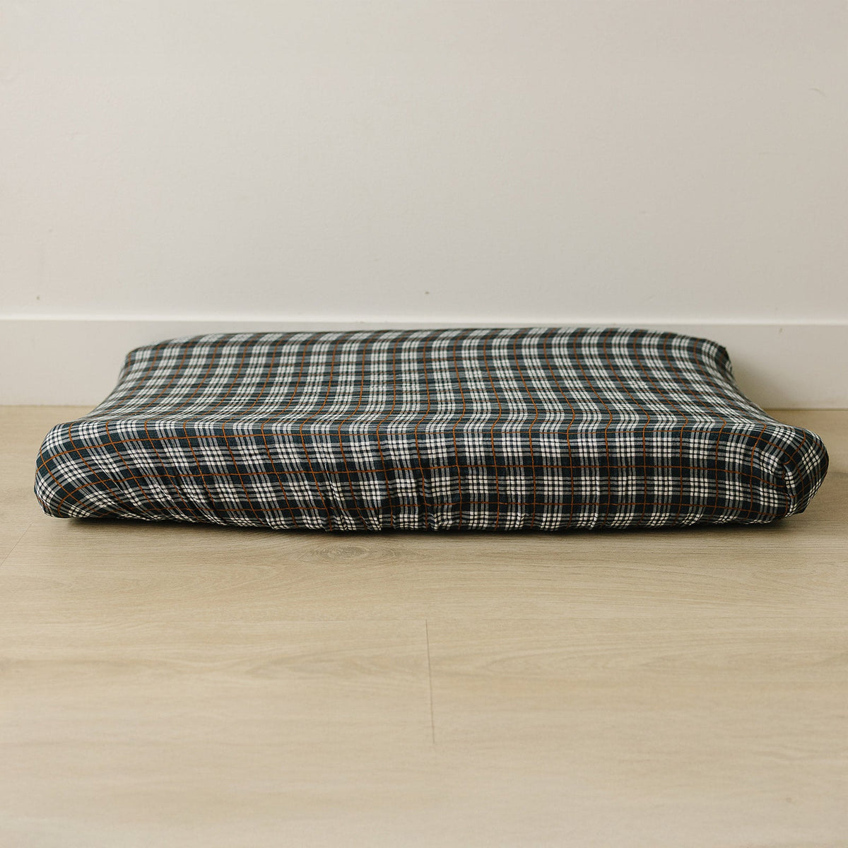 Navy Plaid Muslin Changing Pad Cover