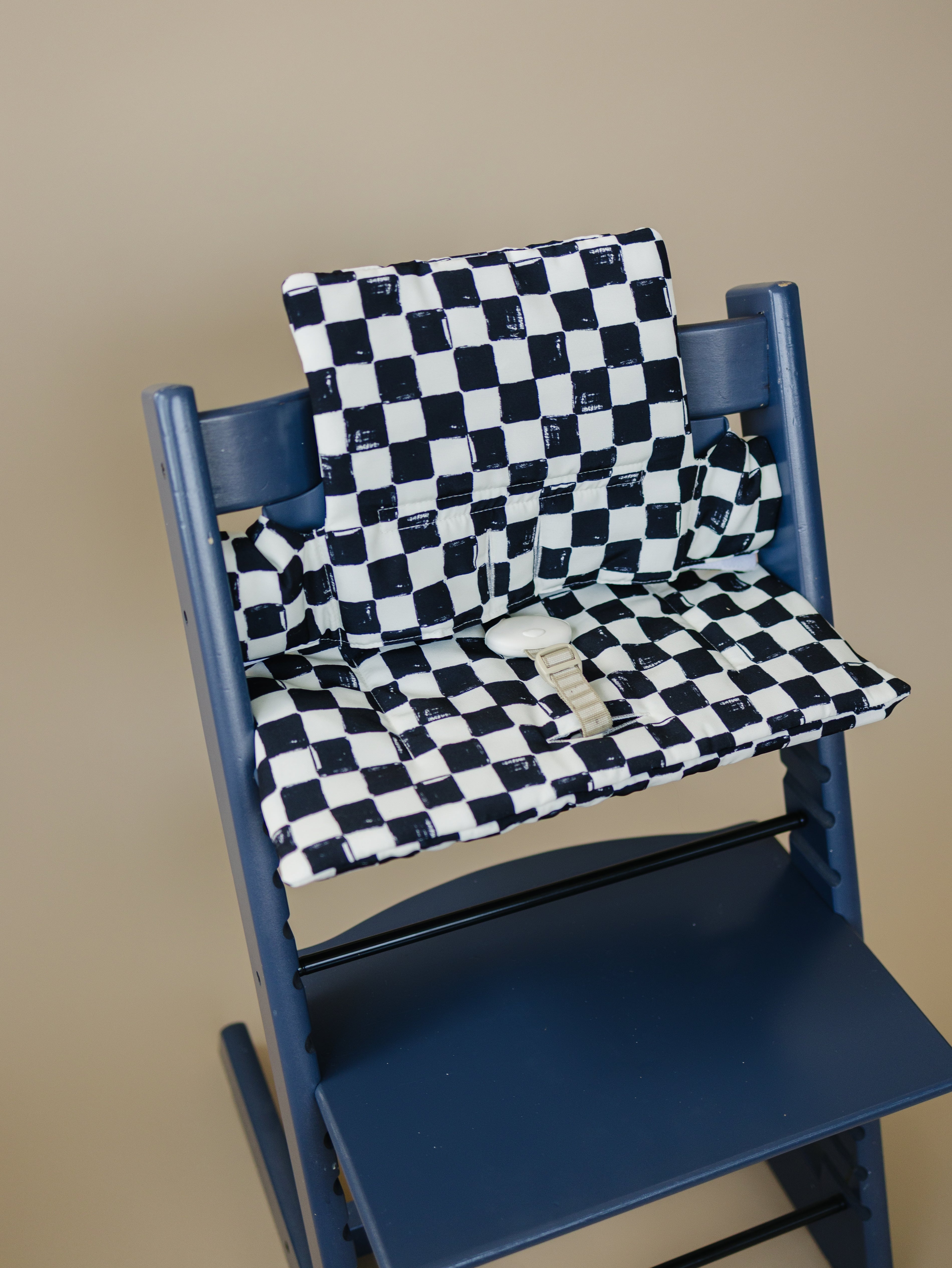 Black & White Checkered Cushion For The Stokke Tripp Trapp Highchair