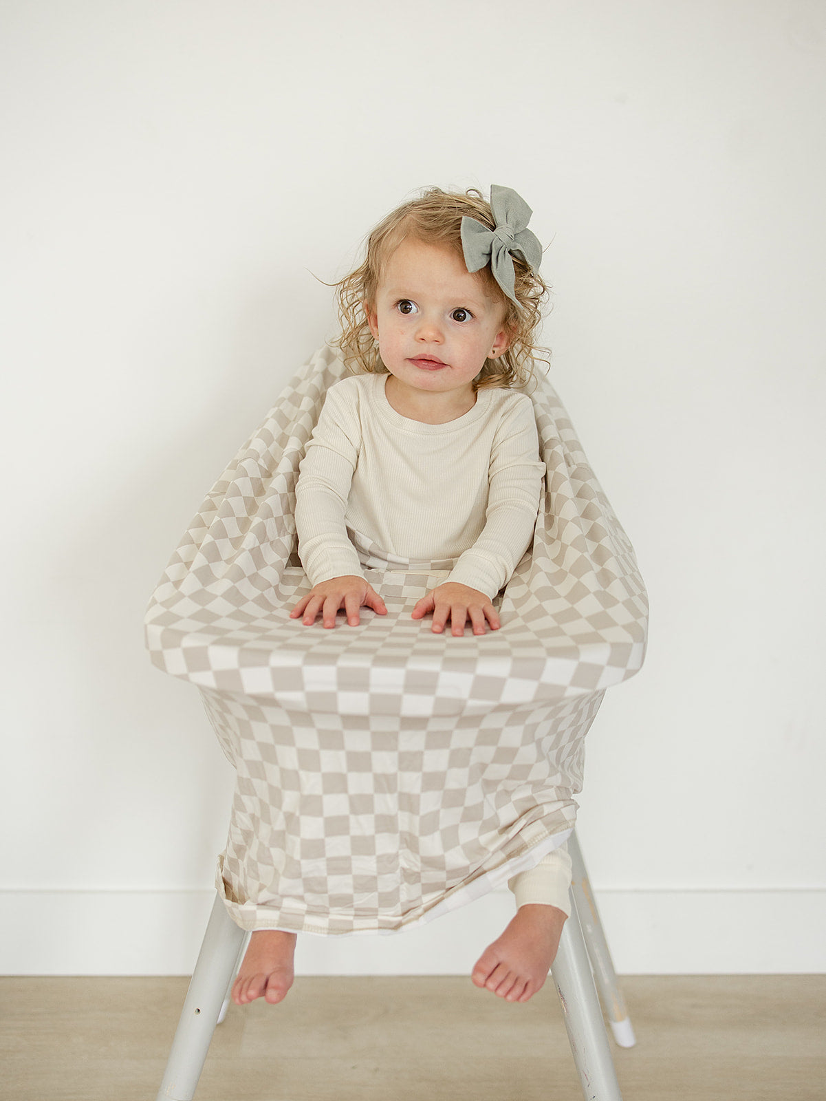 Taupe Checkered Bamboo Multi-use Cover