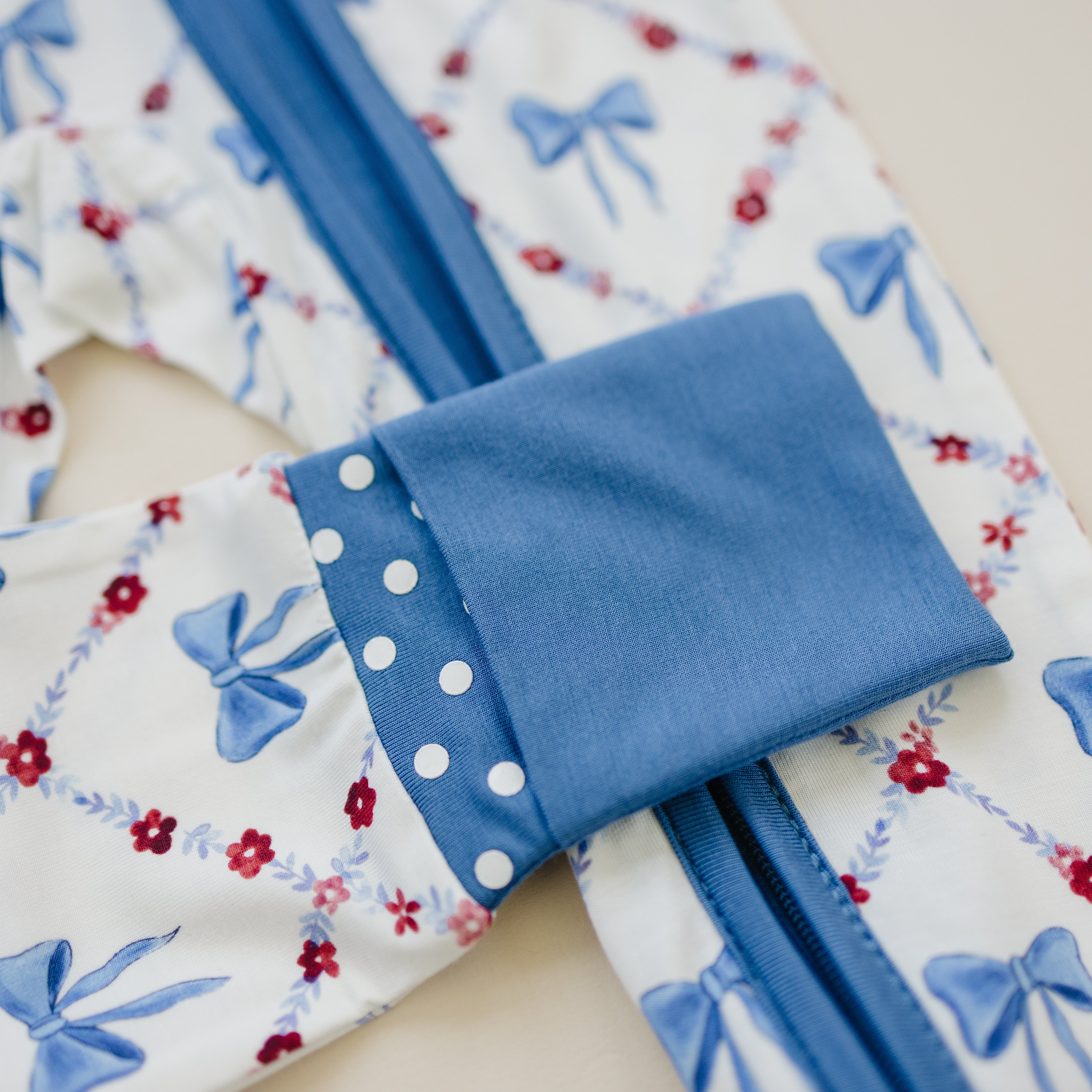 Red White & Bows Bamboo Zippy Romper