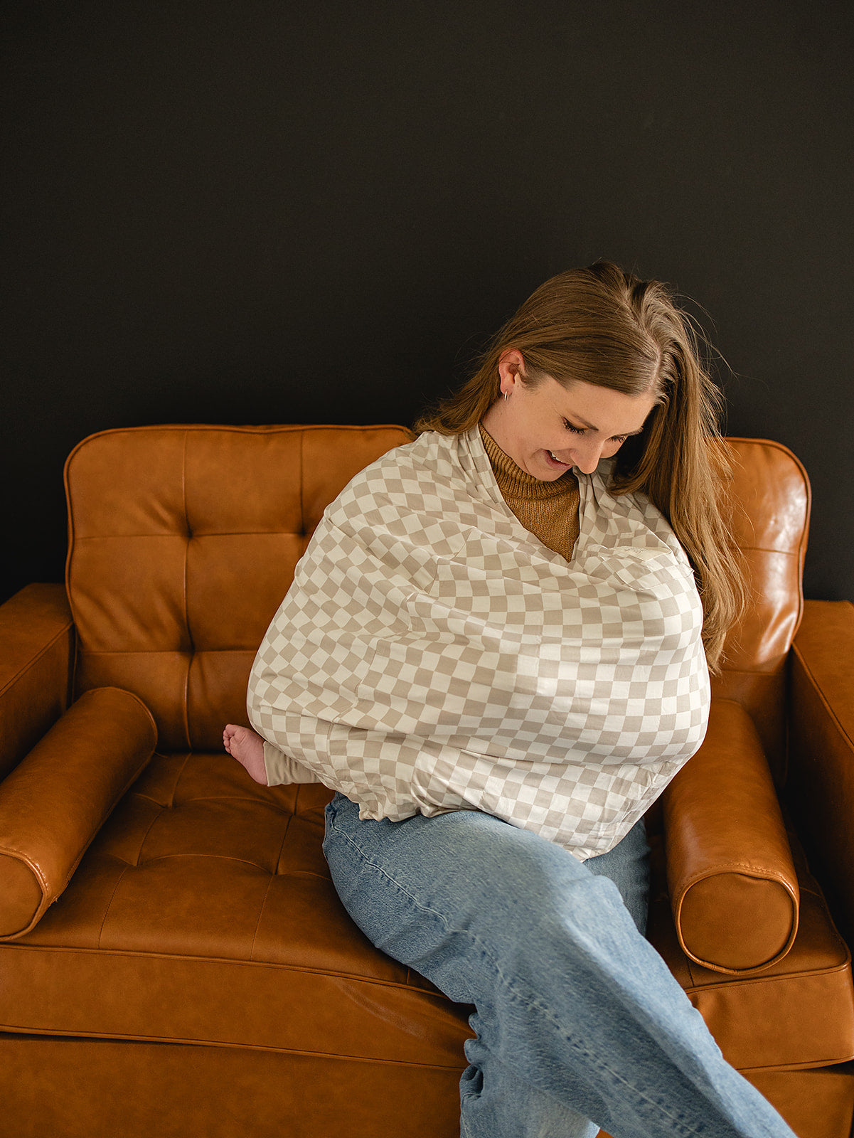 Taupe Checkered Bamboo Multi-use Cover