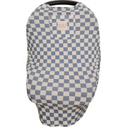 Blue Checkered Ribbed Bamboo Multi-use Cover