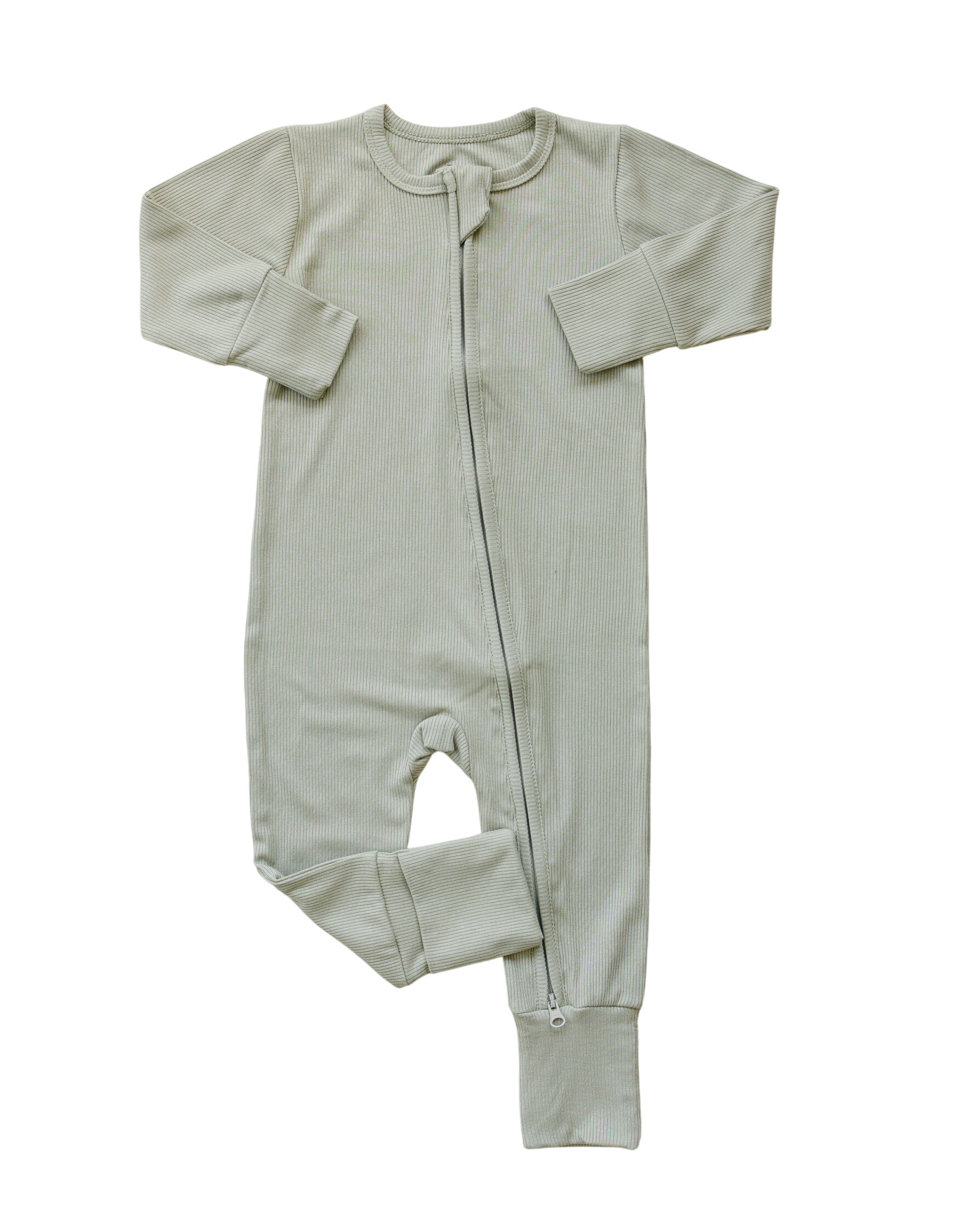 Solid Ribbed Bamboo Zippy Romper - More Colors
