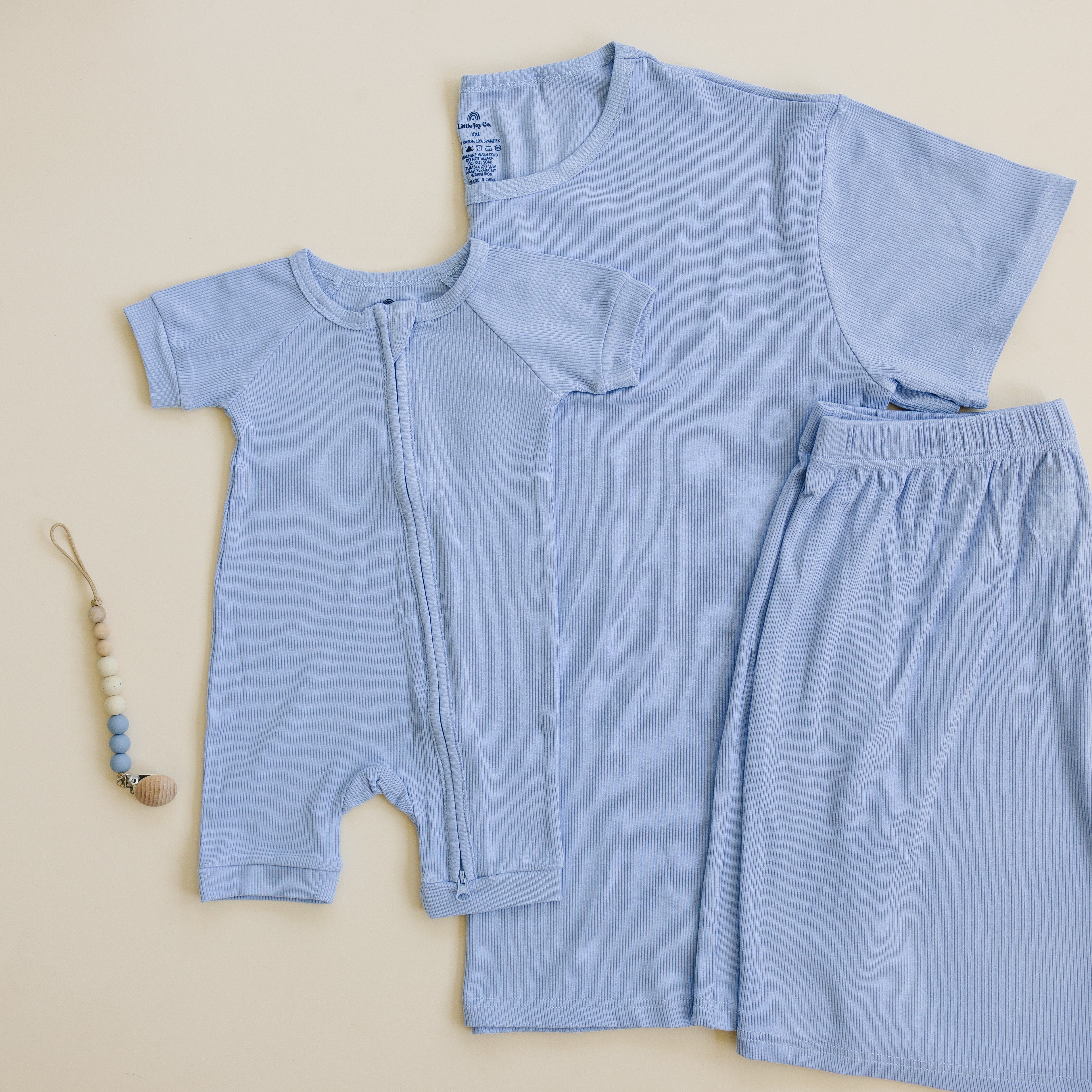 Women's Ribbed Bamboo Pajama Top & Bottoms - Sold As Separates