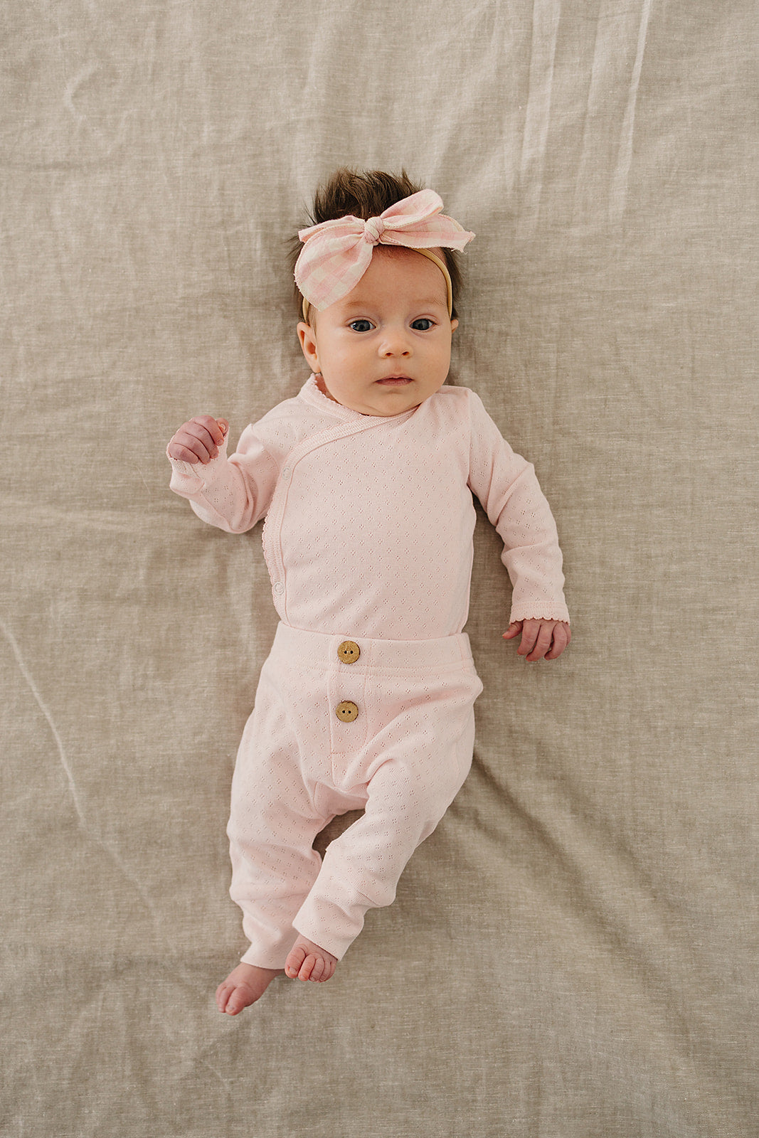 Pink Pointelle Layette Set