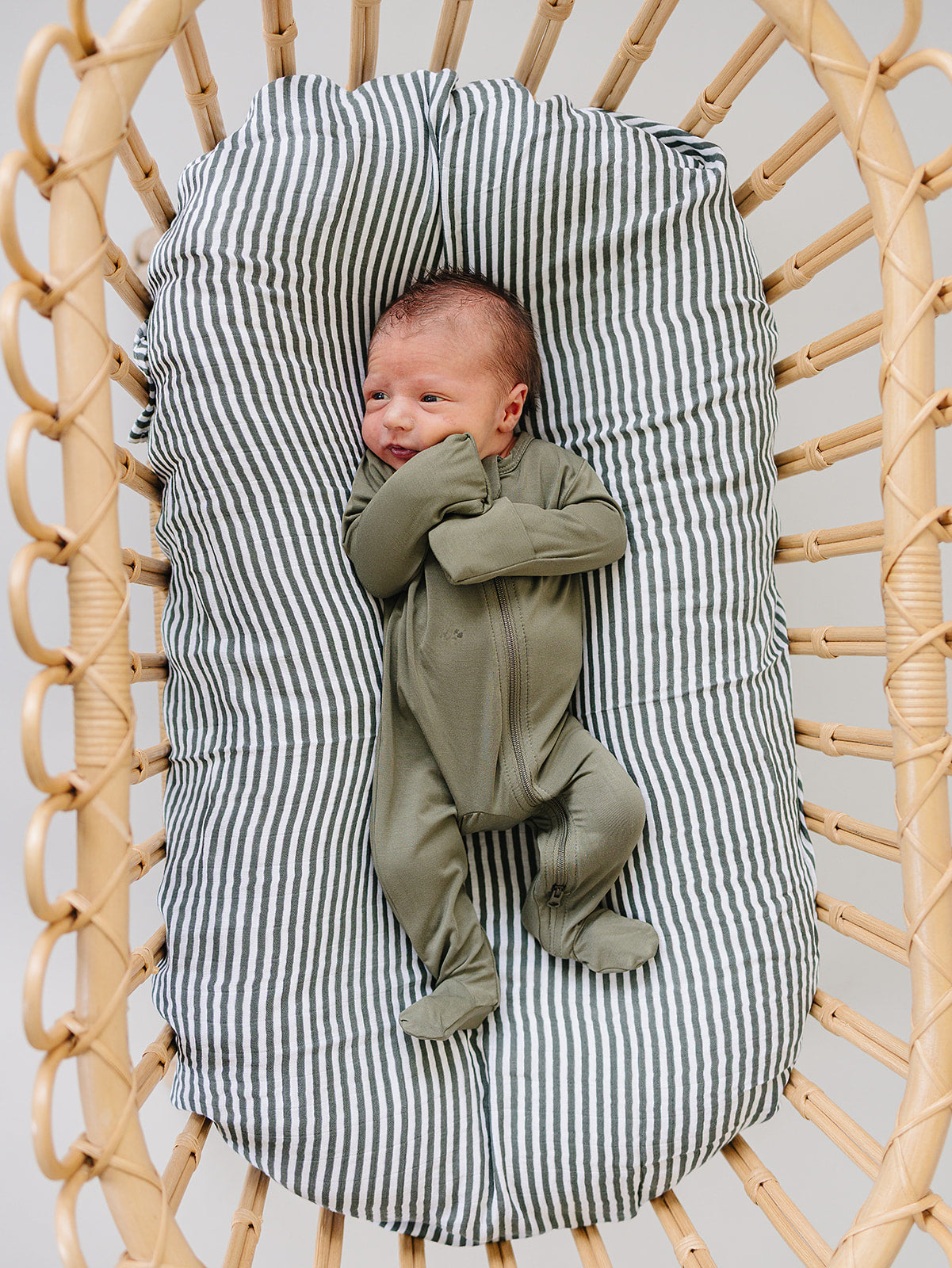 Olive Bamboo Zipper
