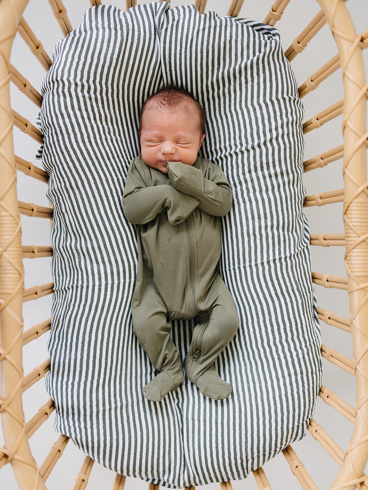 Olive Bamboo Zipper