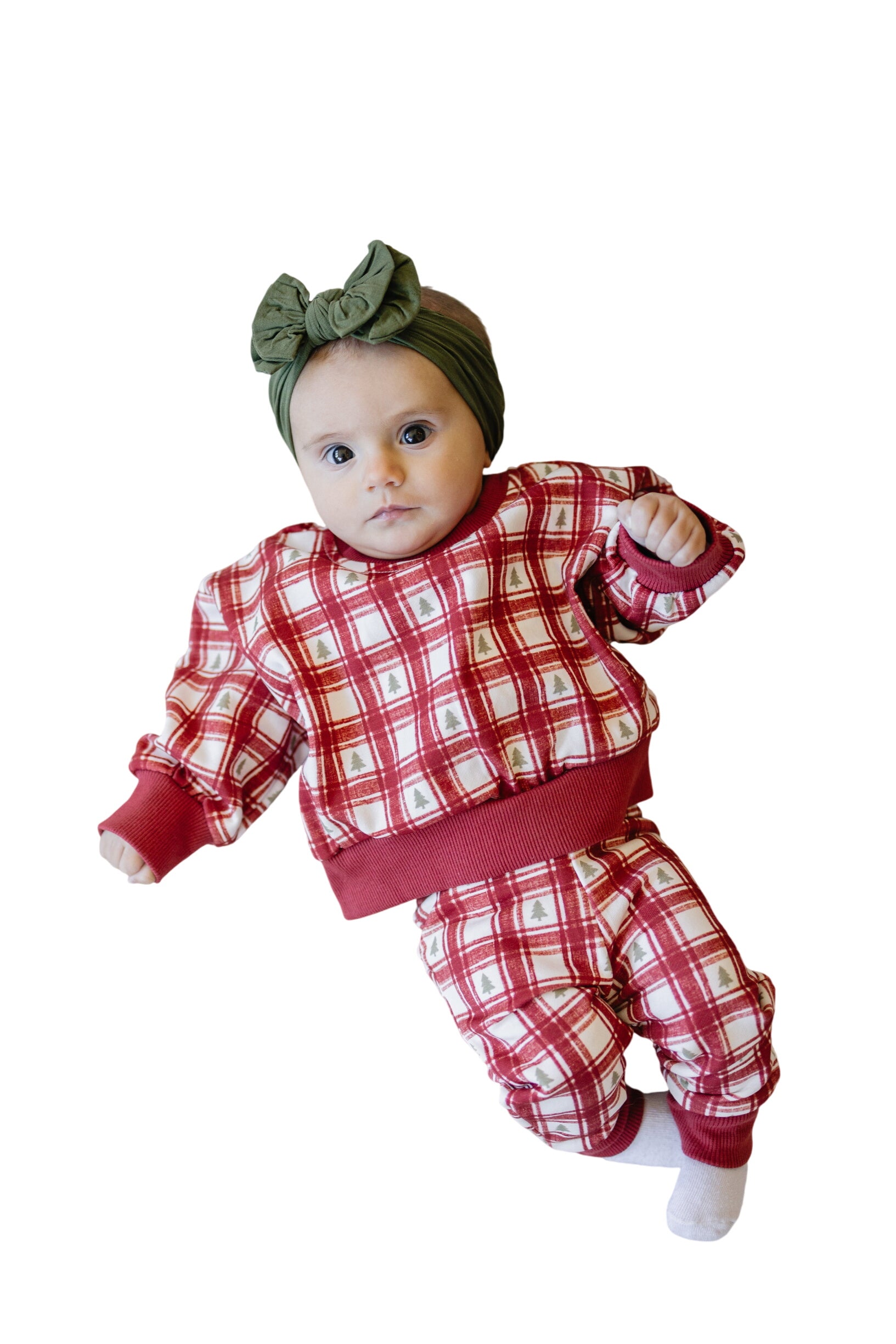 Red Plaid Christmas Tree Joggers