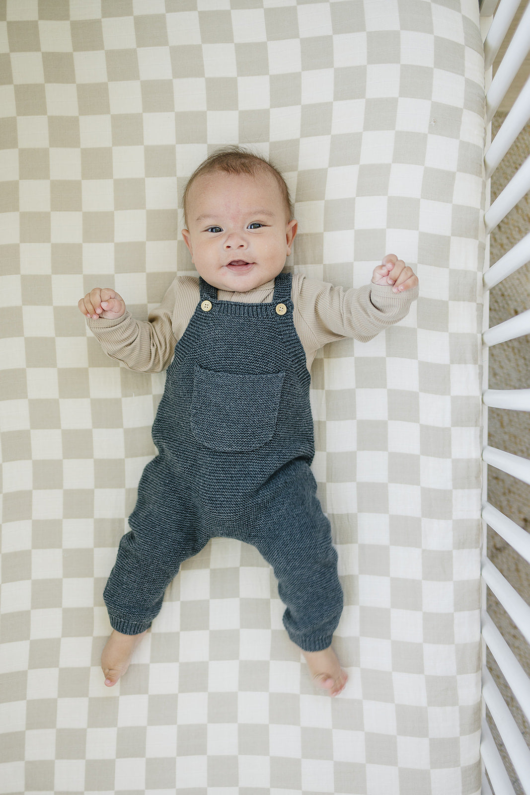 Charcoal Knit Overalls