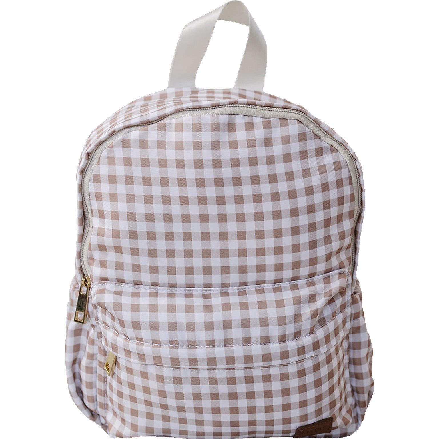 Tan Gingham Mini Backpack