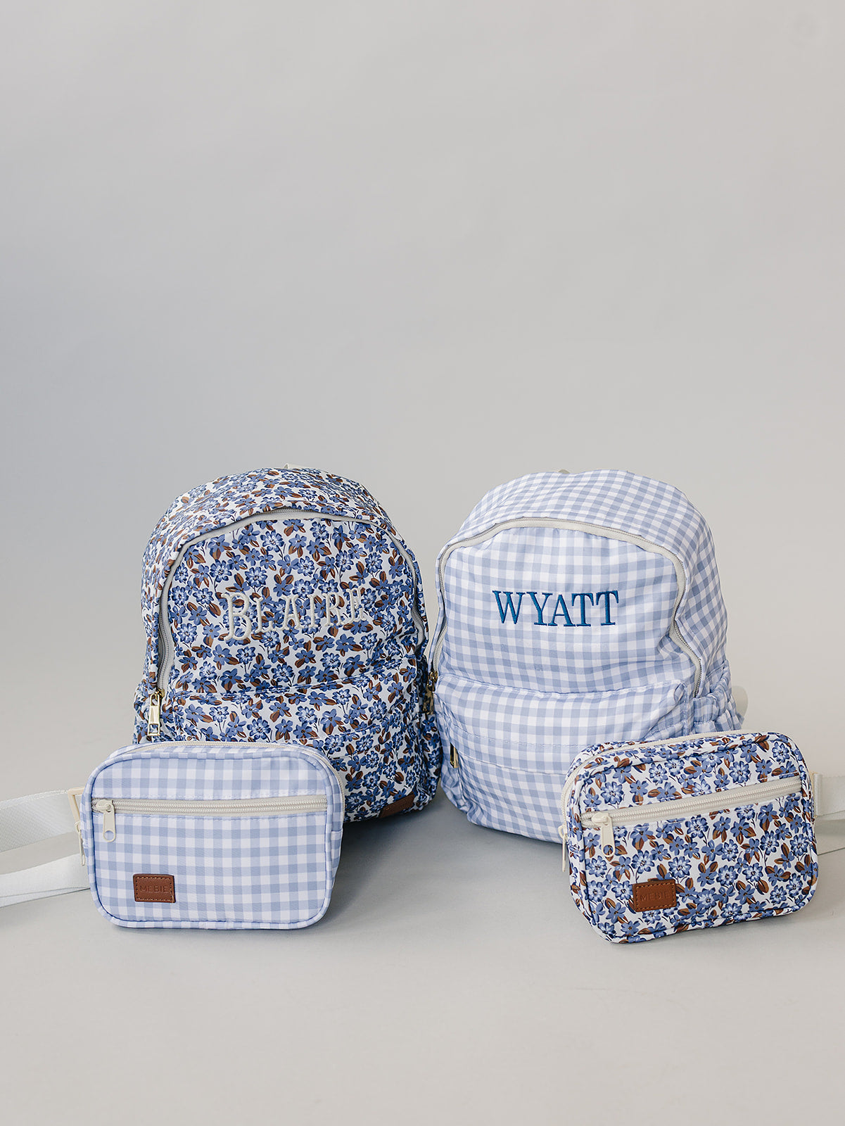 Blue Gingham Mini Backpack