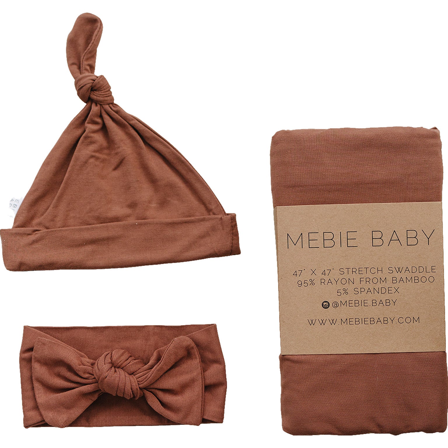 Rust Bamboo Hat Or Head Wrap Set
