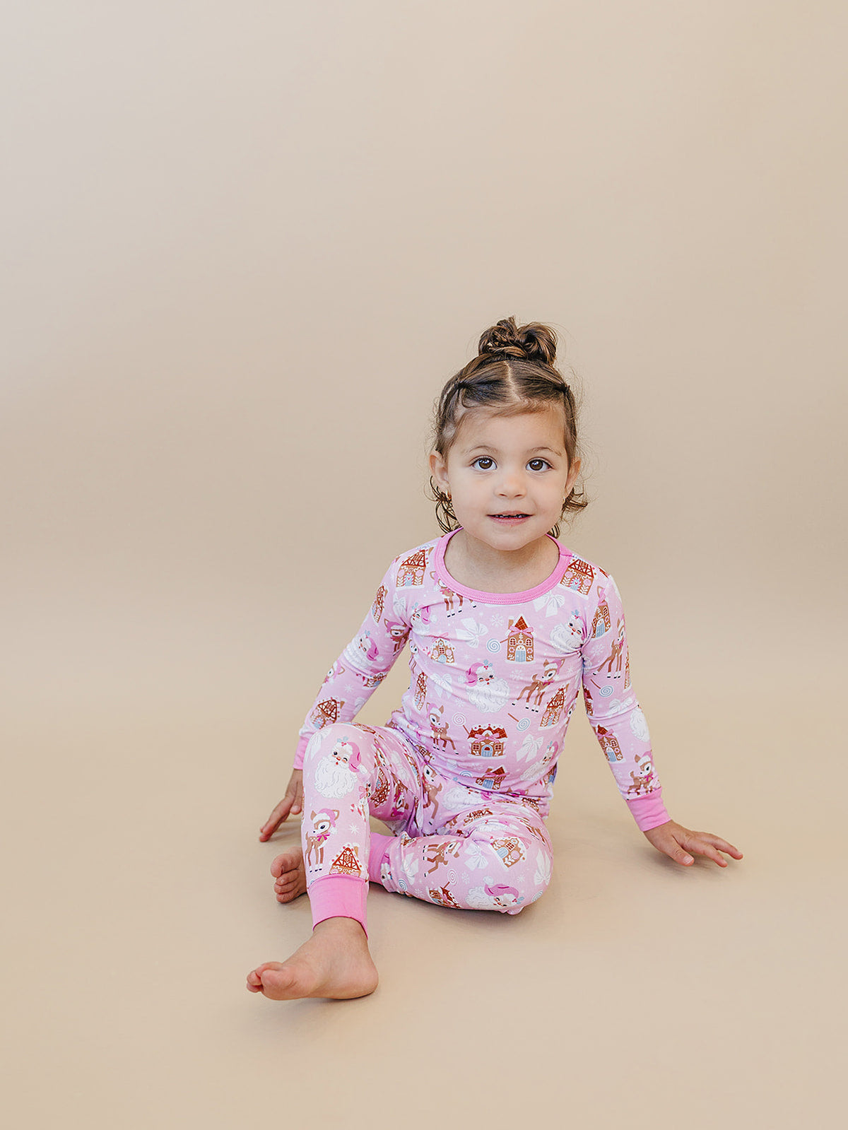 Bamboo Two Piece Set | Pink Christmas