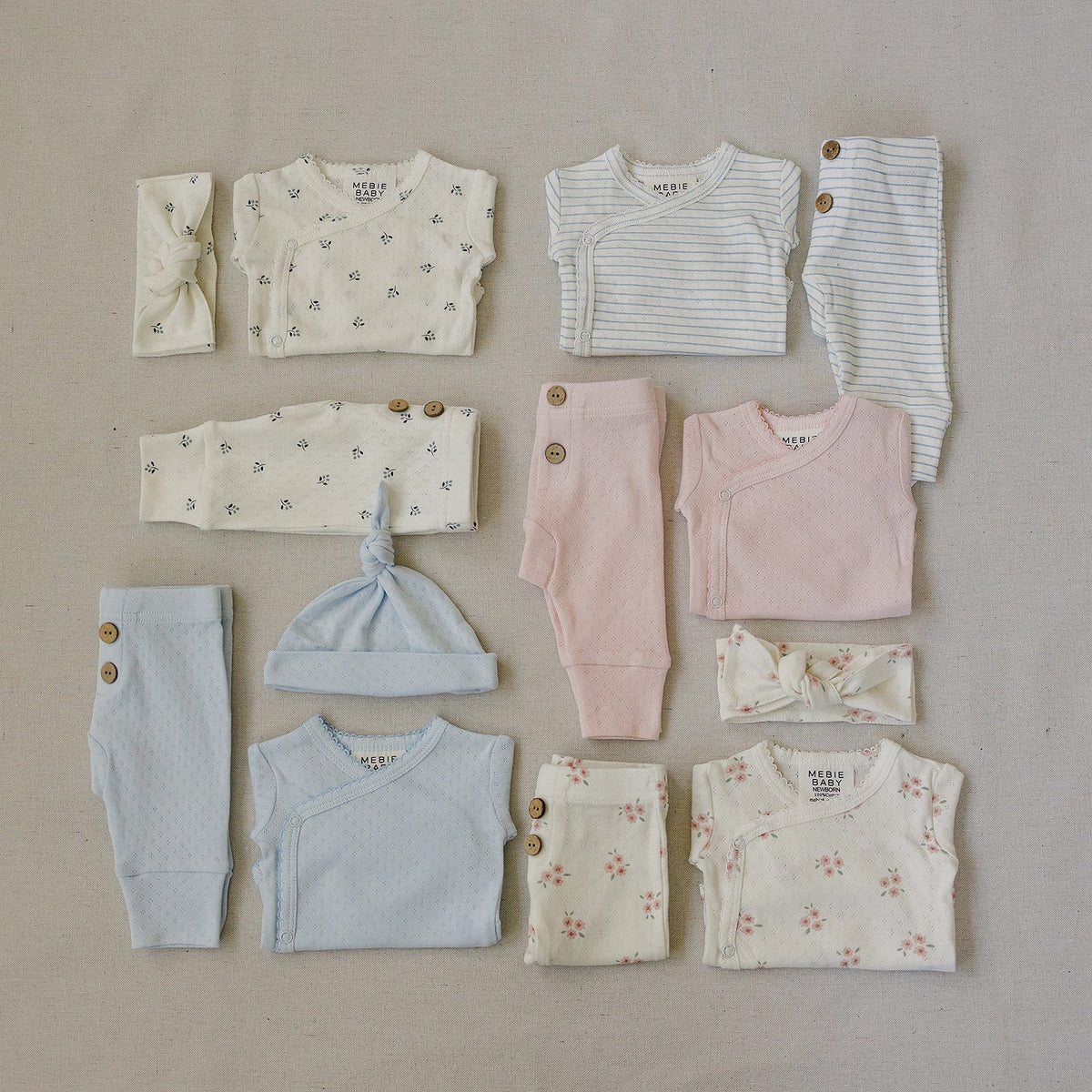 Blue Pointelle Layette Set
