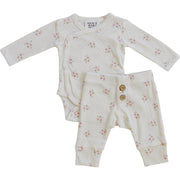 Pink Floral Pointelle Layette Set