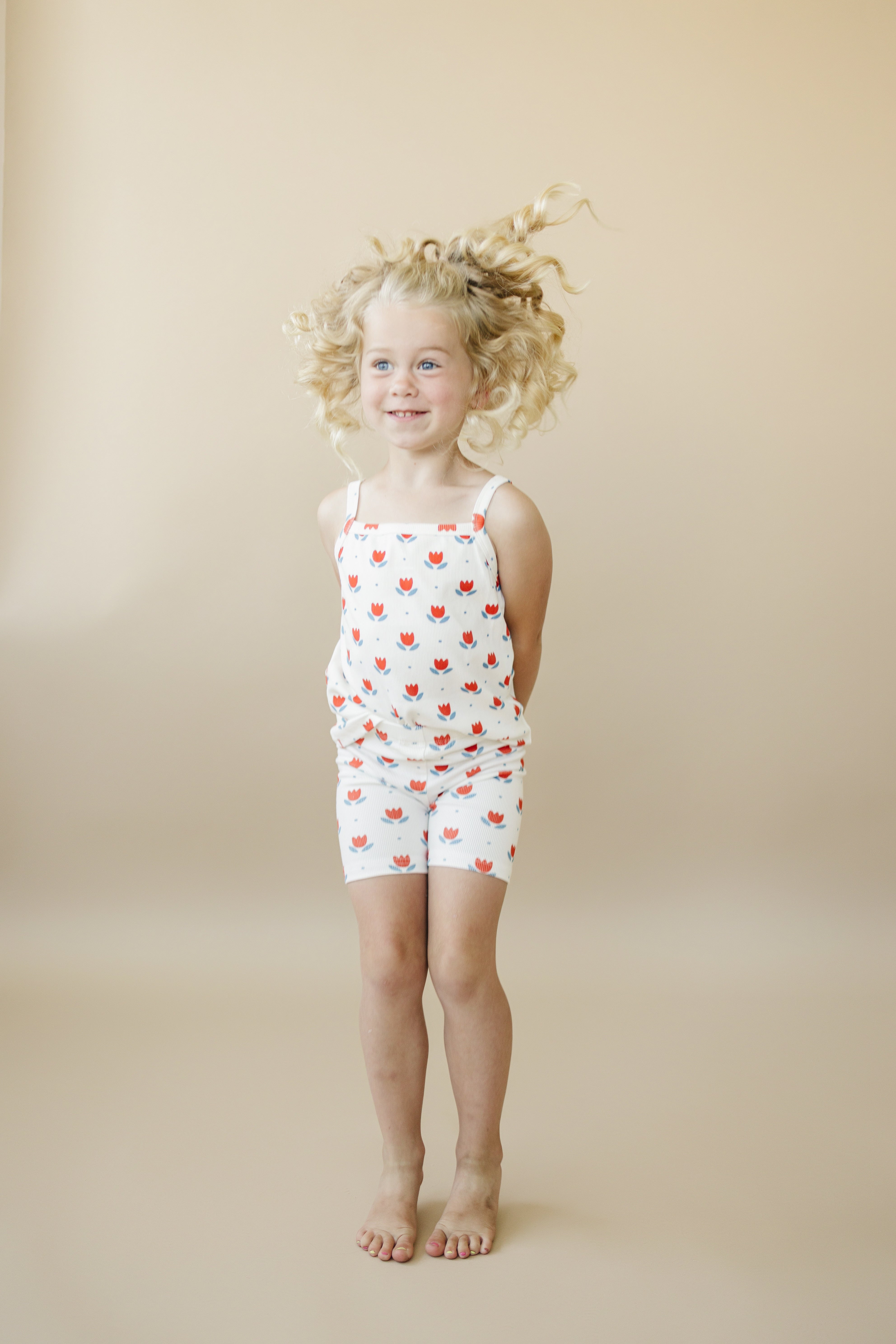 Red White & Blue Tulip Ribbed Bamboo 2pc Tank Set