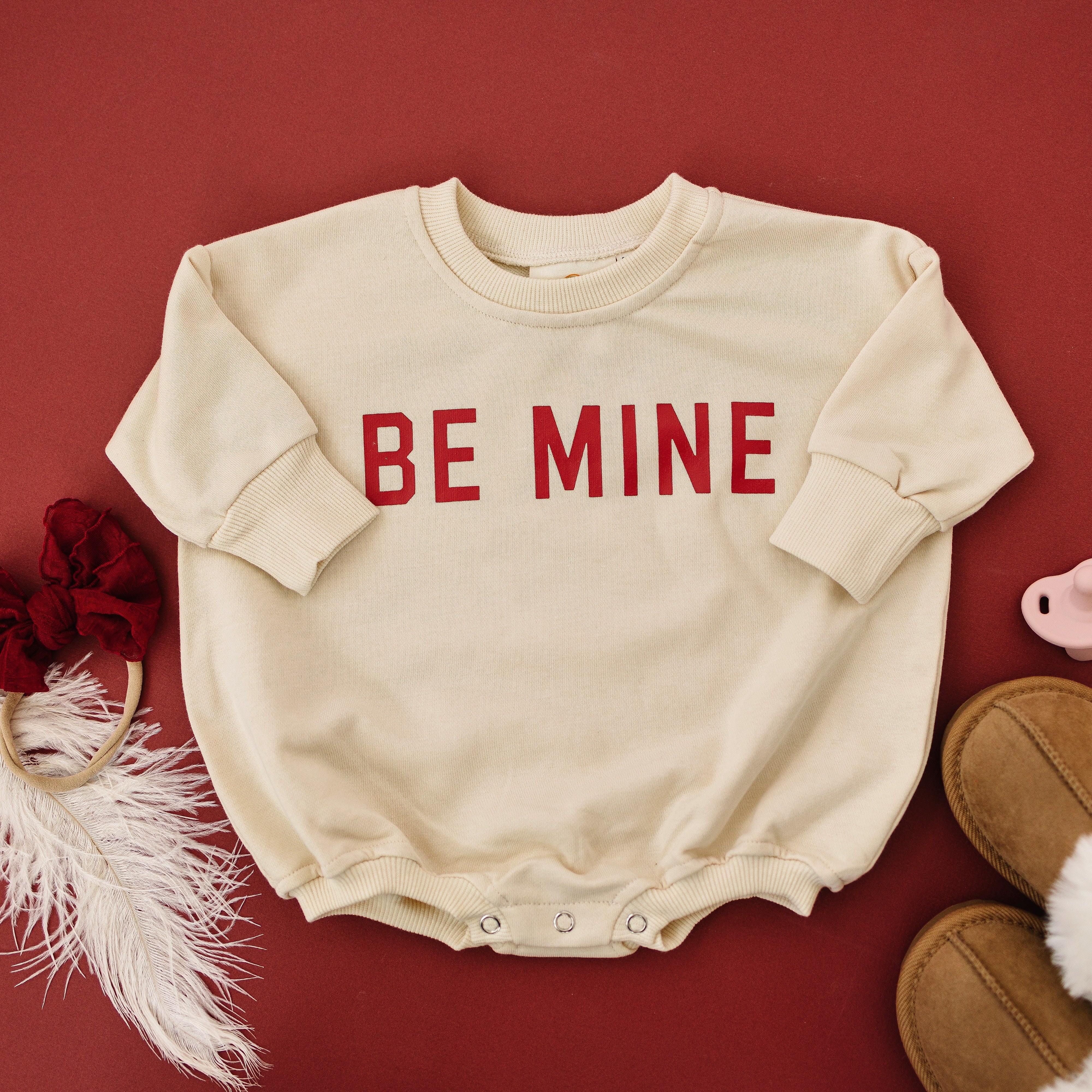 Be Mine Sweatshirt Romper - More Colors