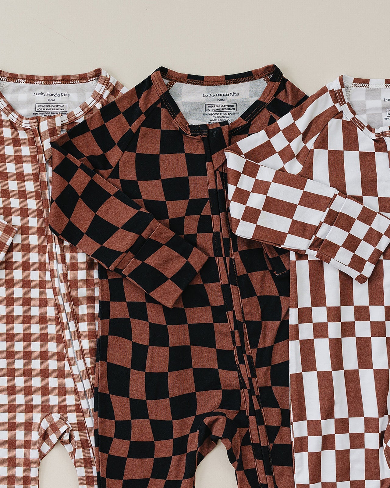 Bamboo Zip Romper | Chocolate Checkered