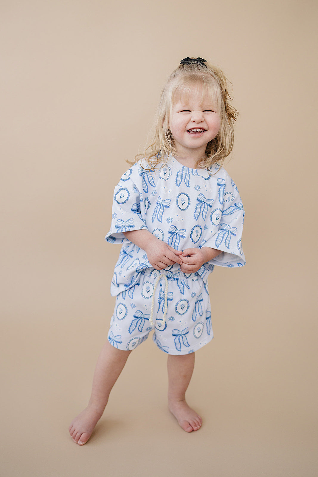 Shorts Set | Blue Bow