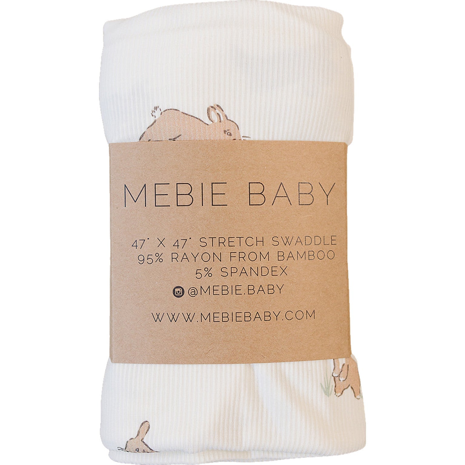 Bunny Ribbed Bamboo Stretch Swaddle