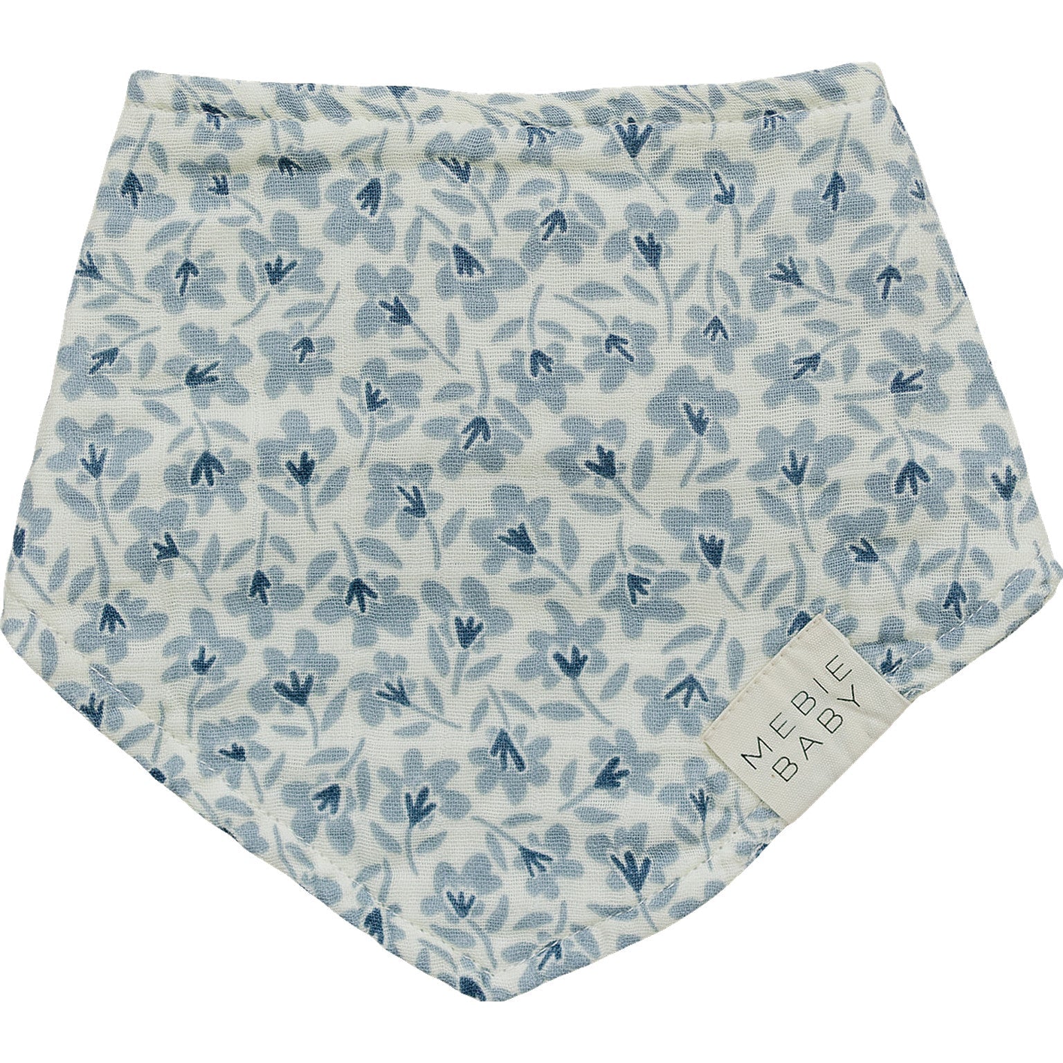 Blue Blossom Classic Muslin Bib