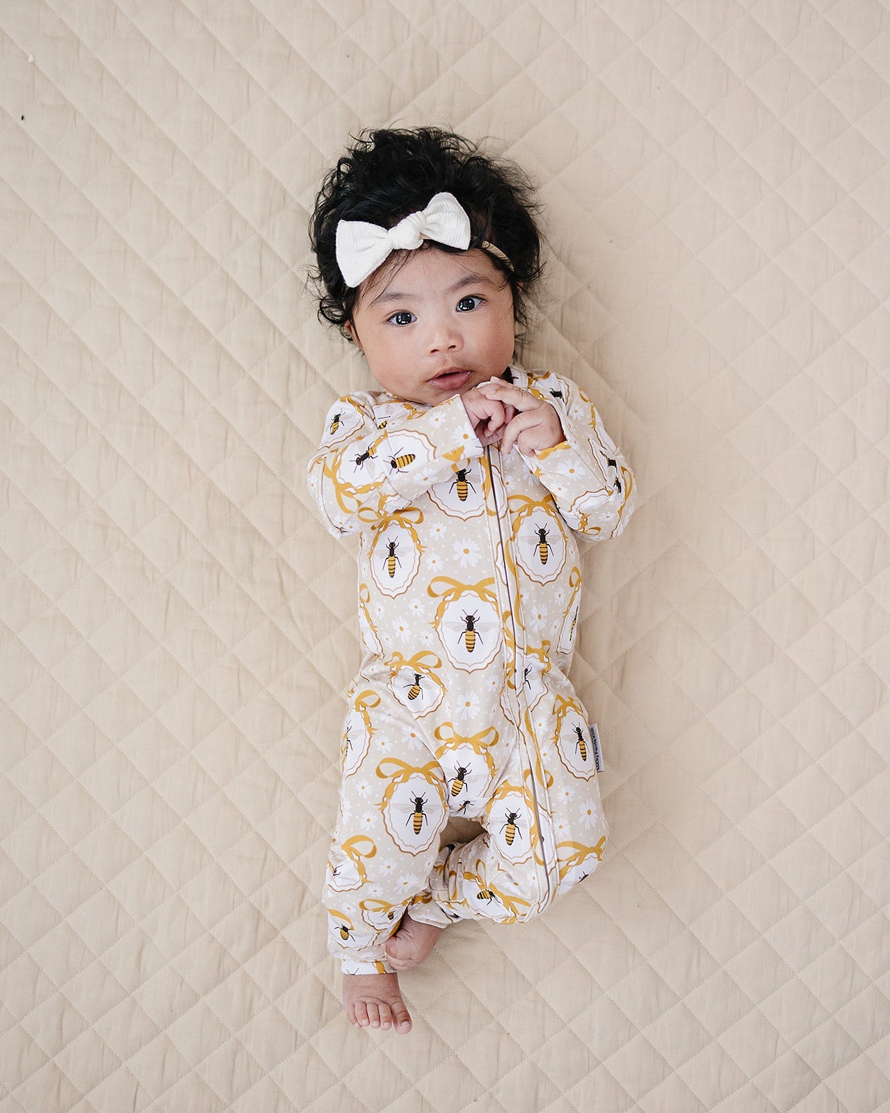 Bamboo Zip Romper | Honey Bee