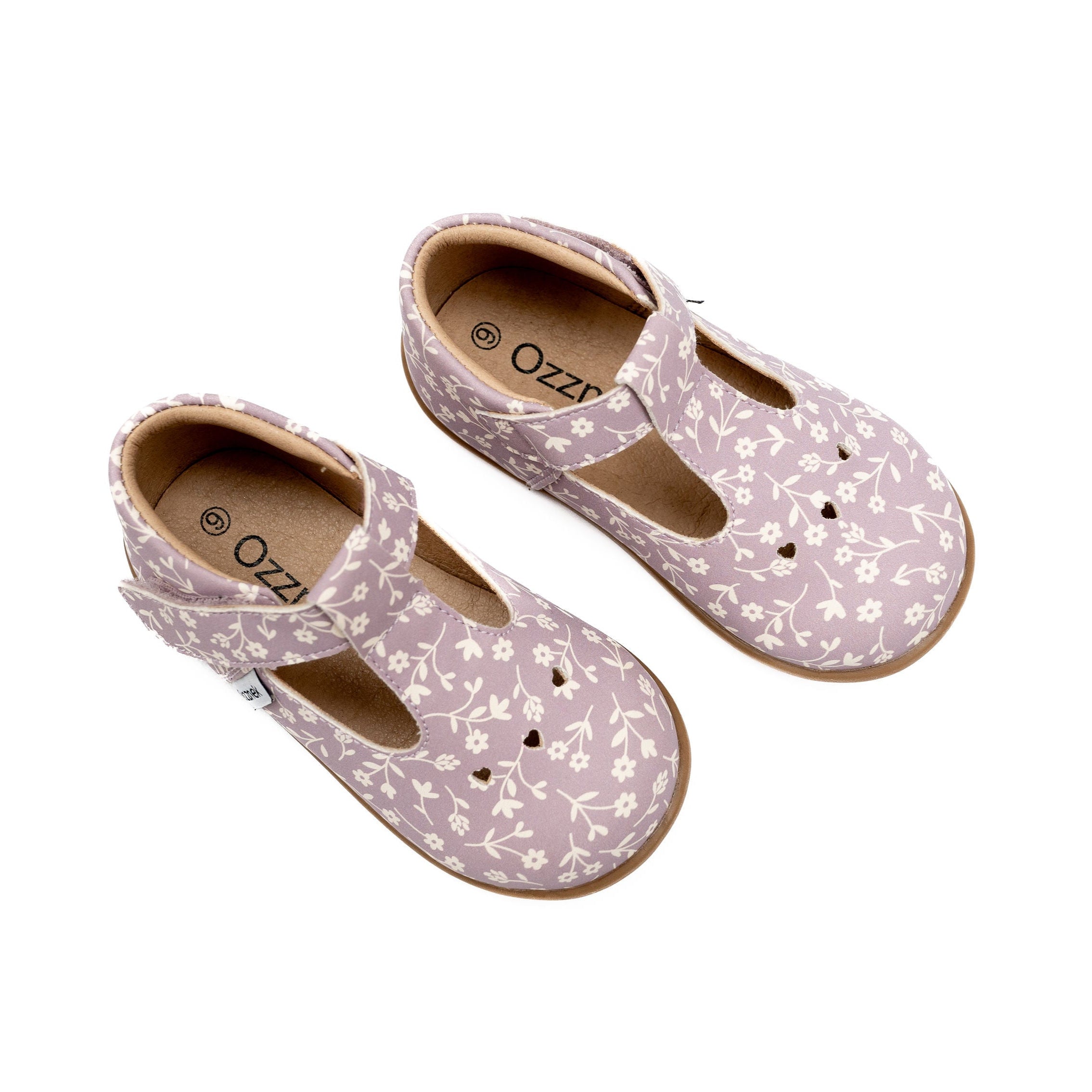 Ava Blossom Kids' Barefoot Mary Janes | Floral T-strap Toddler Shoes