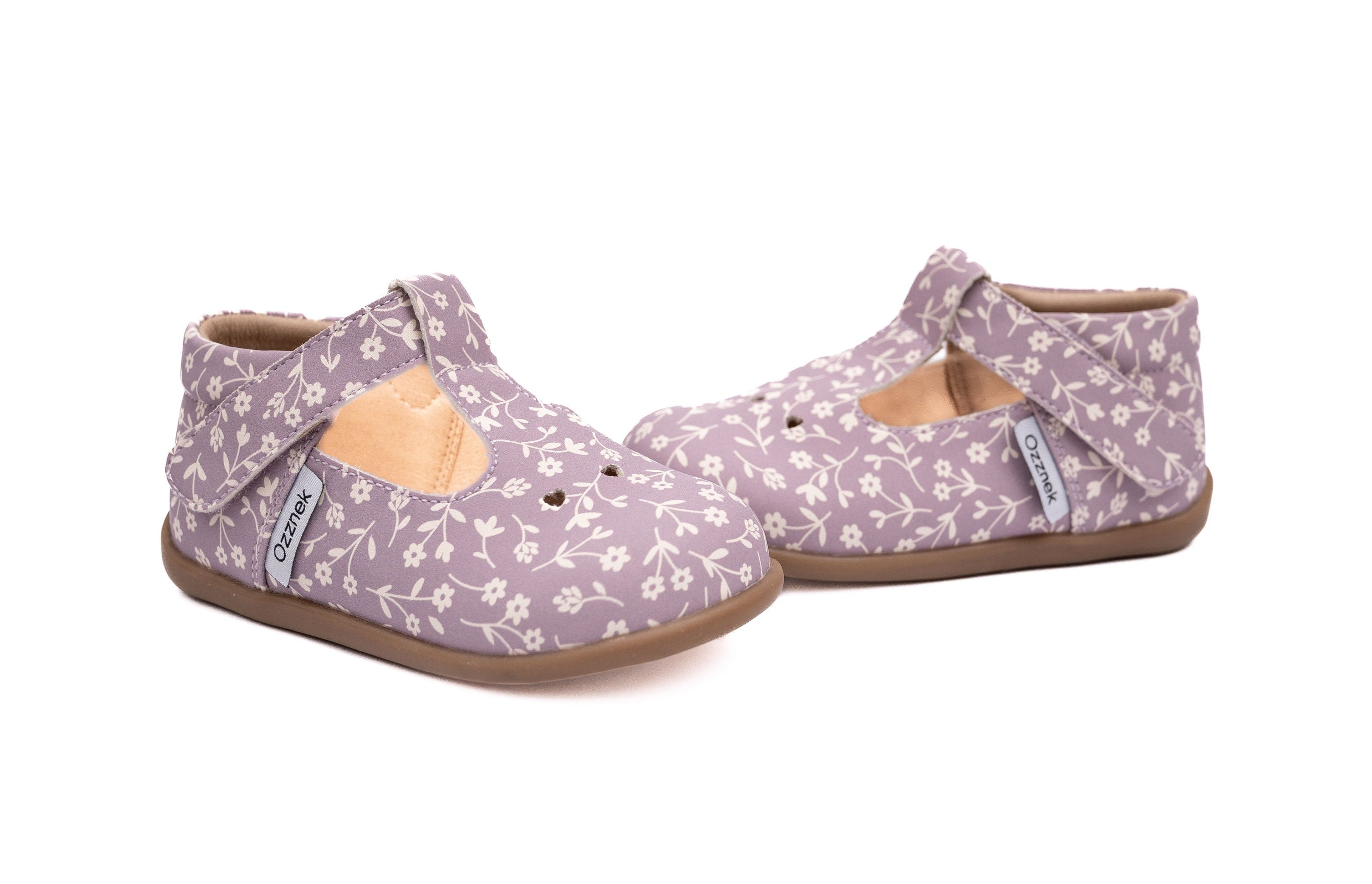 Ava Blossom Kids' Barefoot Mary Janes | Floral T-strap Toddler Shoes