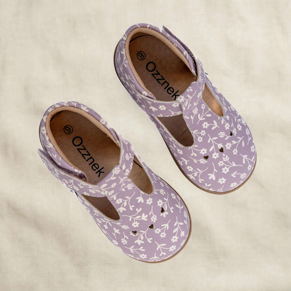 Ava Blossom Kids' Barefoot Mary Janes | Floral T-strap Toddler Shoes