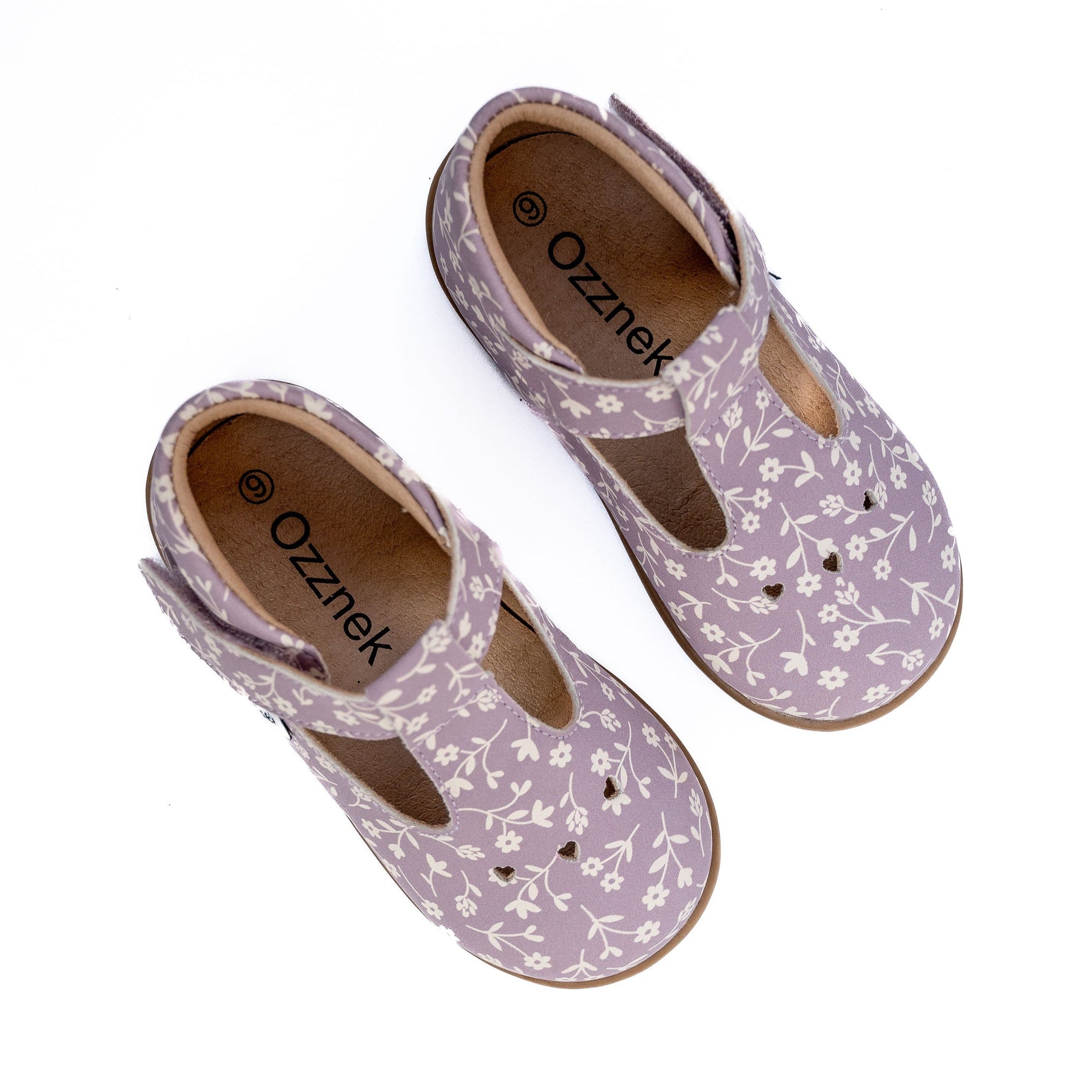 Ava Blossom Kids' Barefoot Mary Janes | Floral T-strap Toddler Shoes