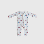 Bamboo Zip Pajamas | Americana Ribbed
