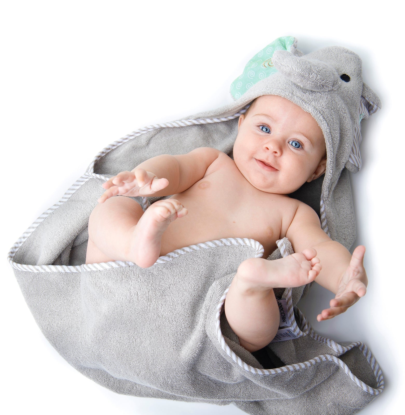 Baby Plush Terry Hooded Bath Towel - Elle The Elephant