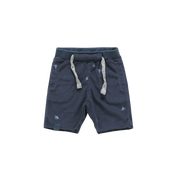 Terry Shorts With Print | Navy