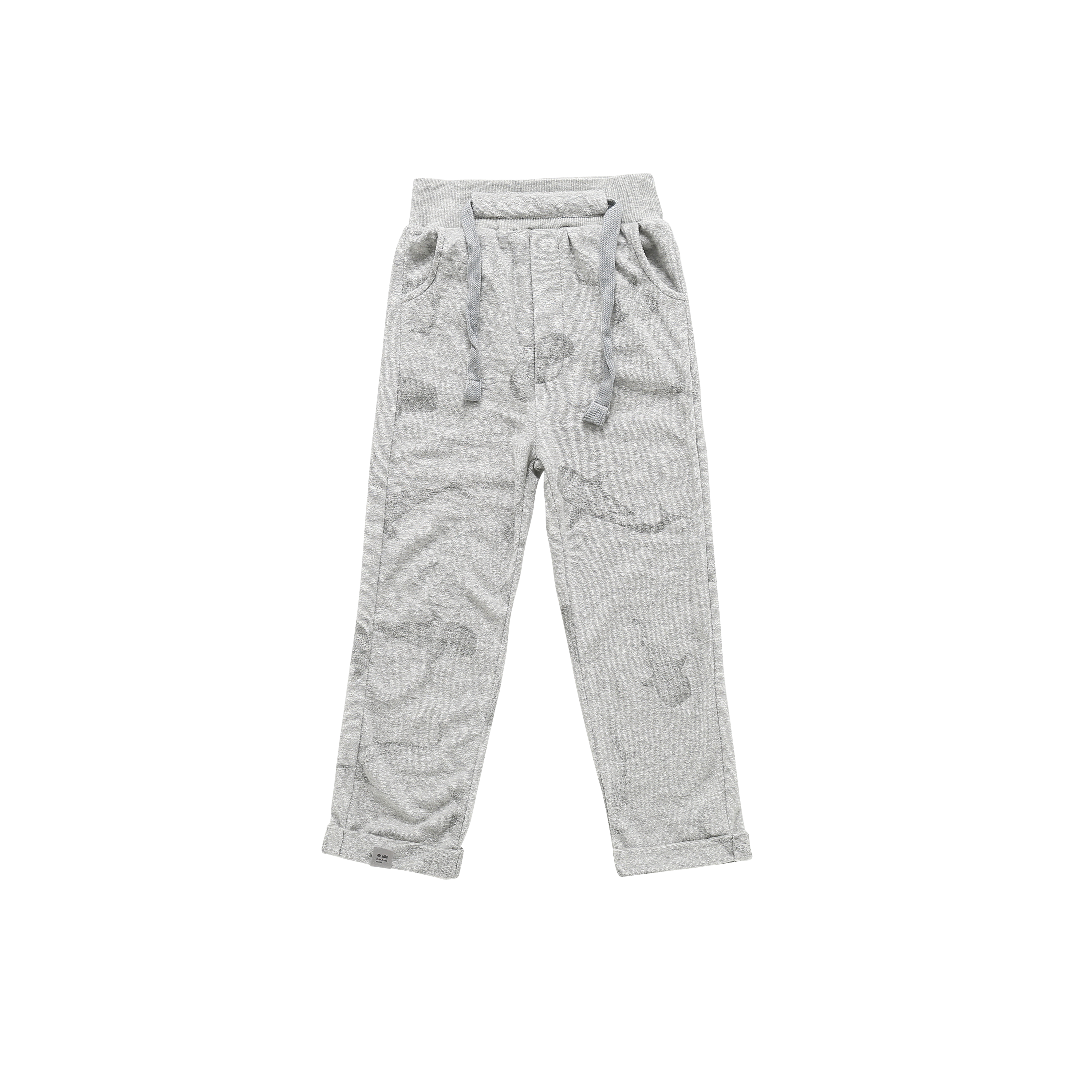 Terry Trousers | Heather Grey With Print