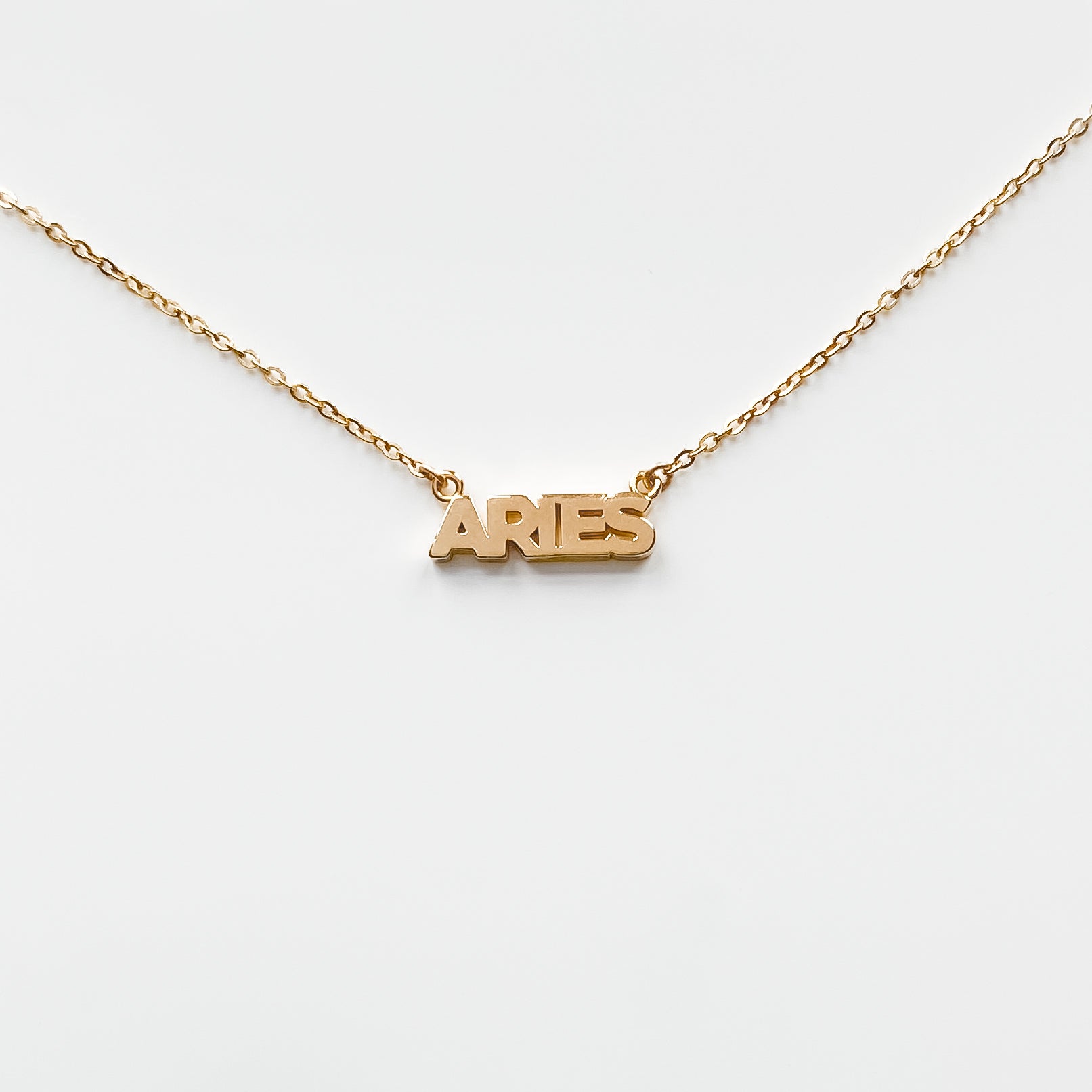 Zodiac Block Font Script Necklace