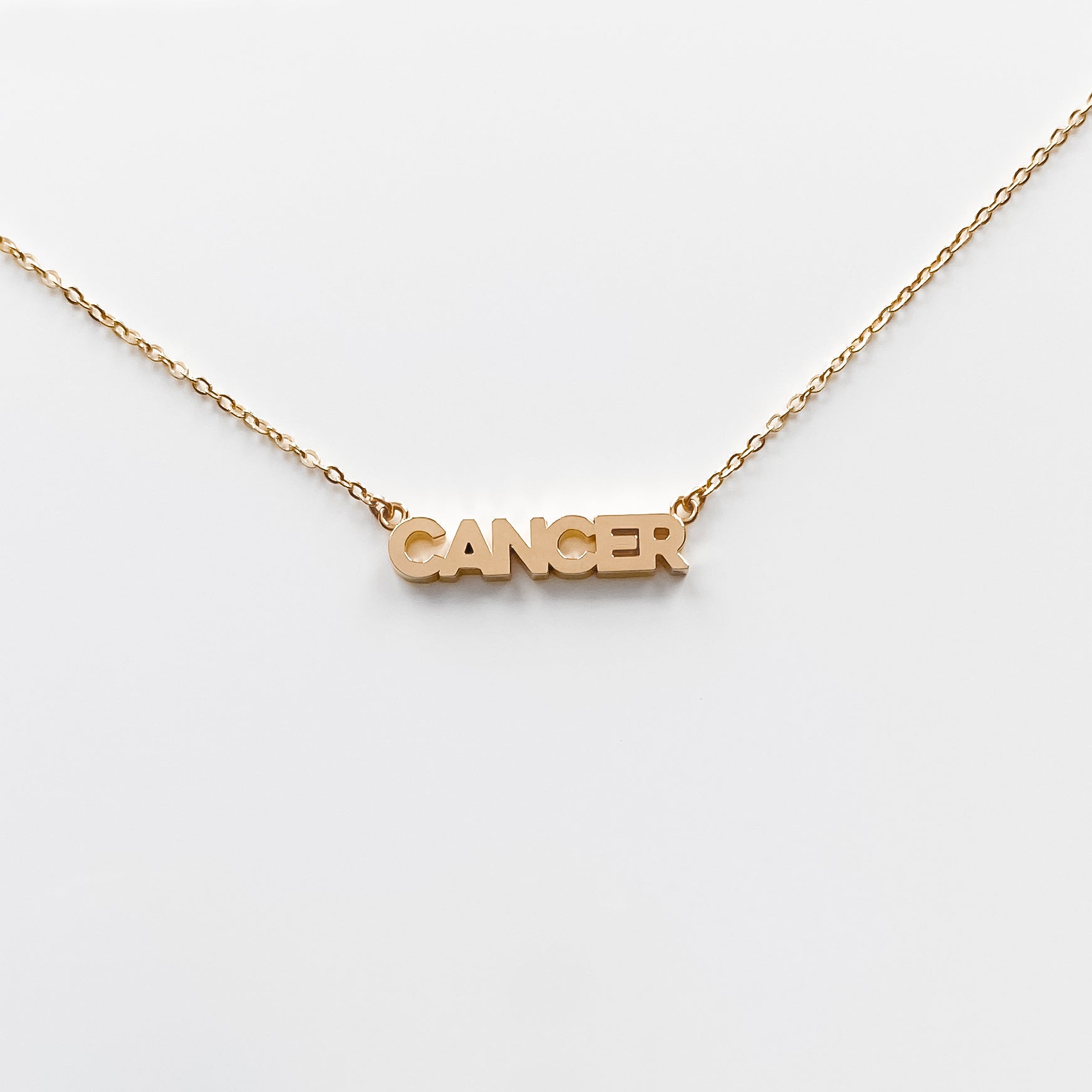 Zodiac Block Font Script Necklace